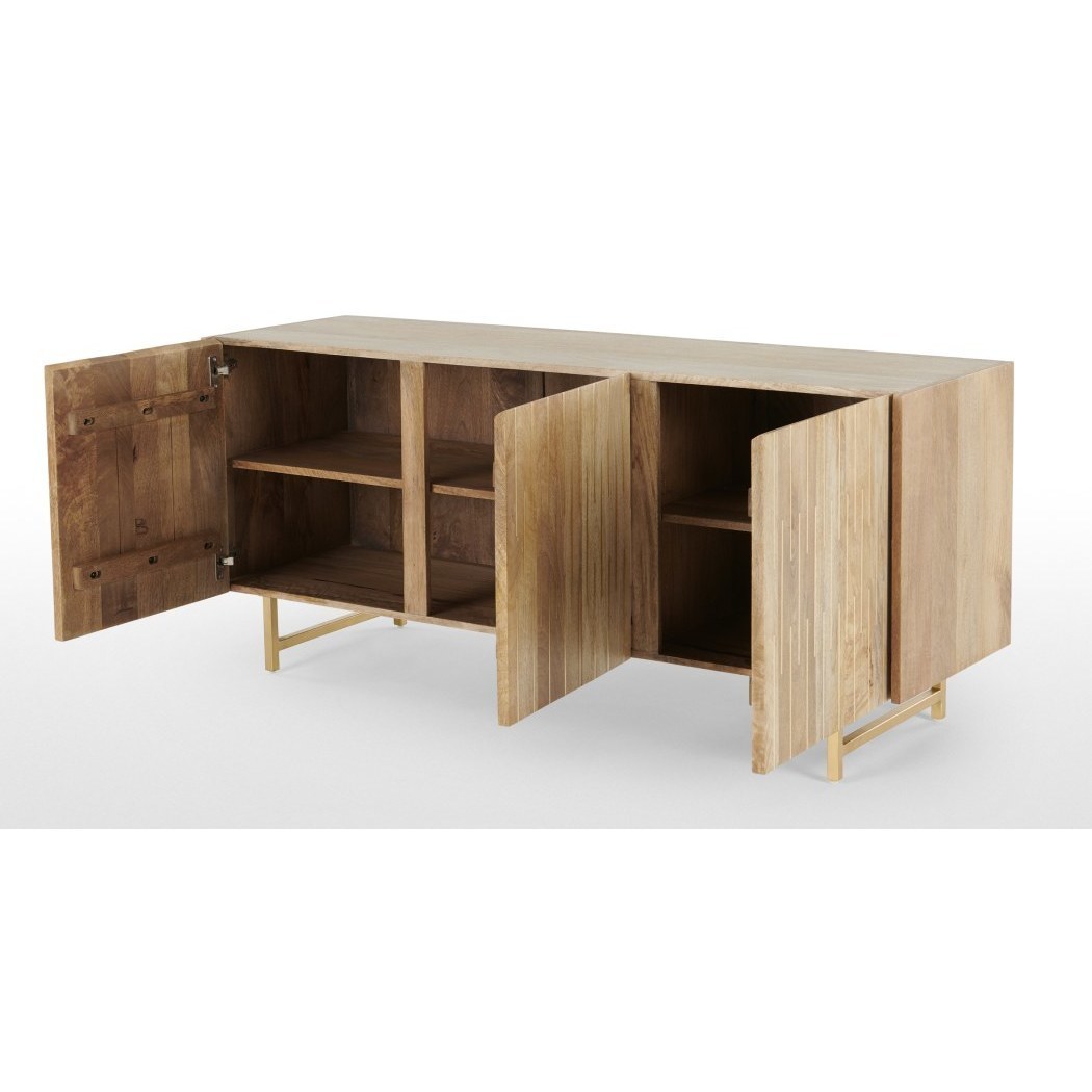 Aphra Sideboard, Light Mango Wood and Brass – image 3