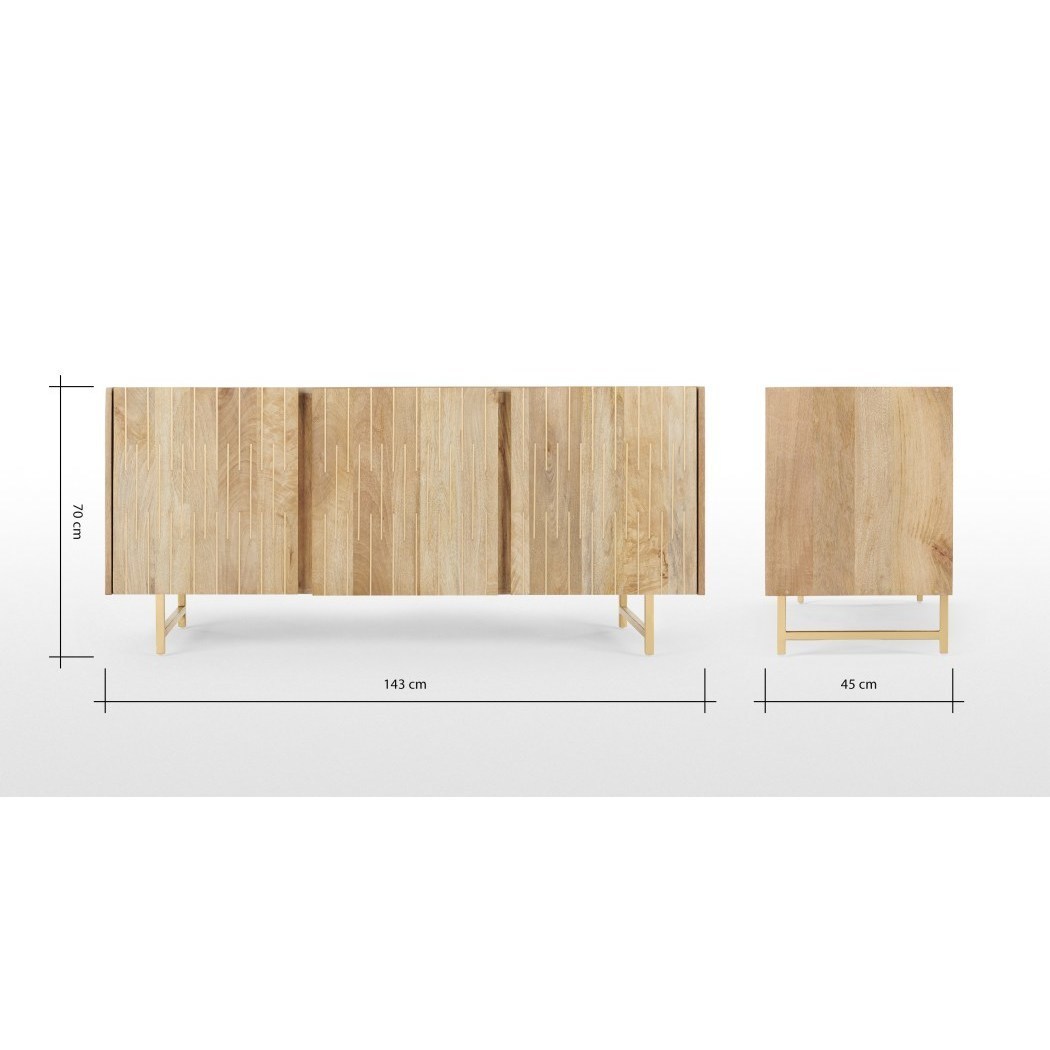 Aphra Sideboard, Light Mango Wood and Brass – image 4