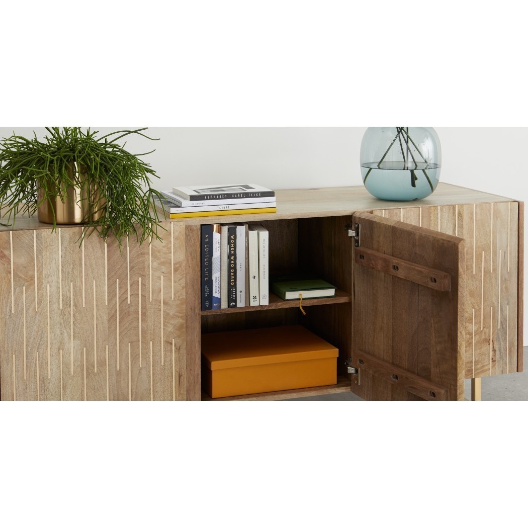 Aphra Sideboard, Light Mango Wood and Brass – image 8