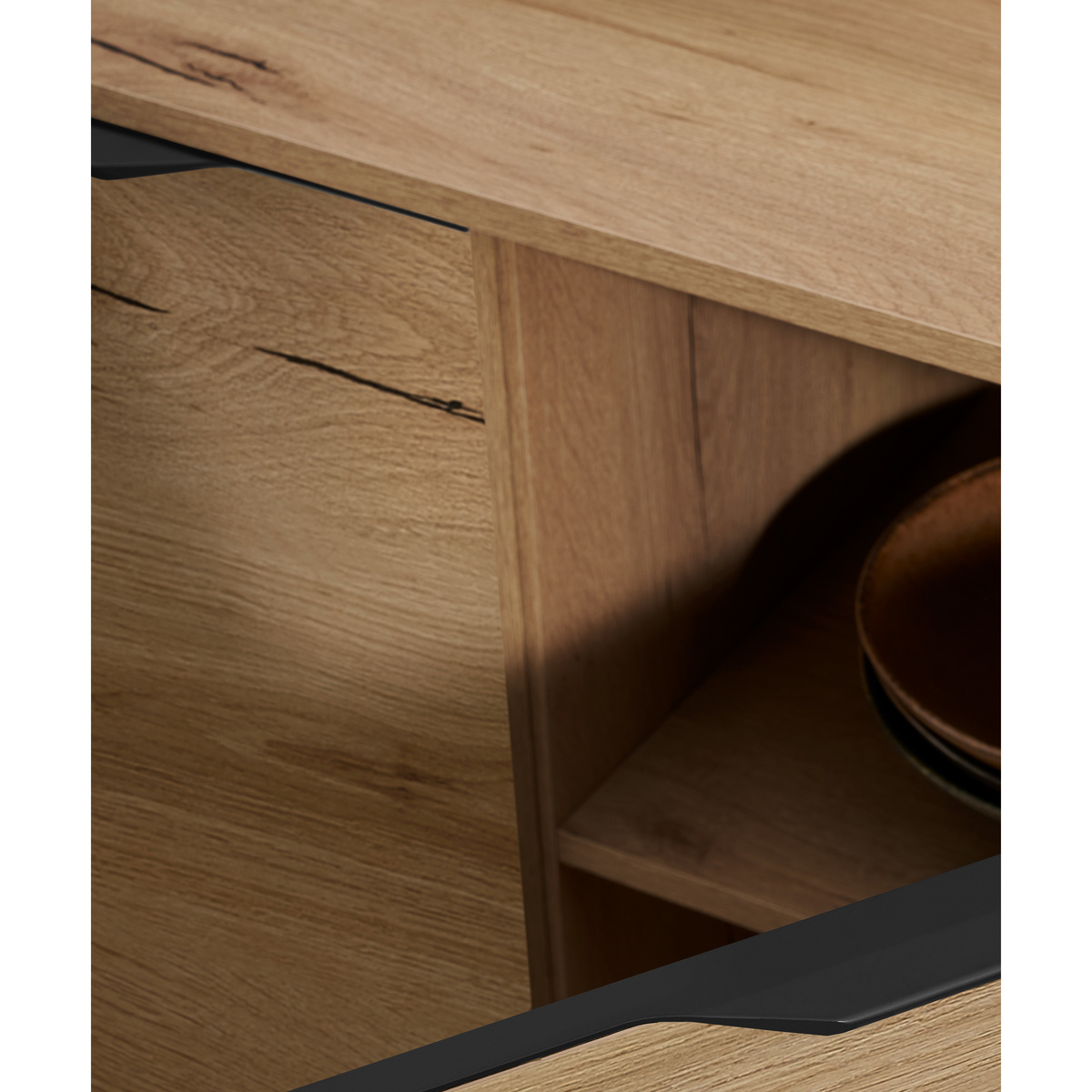 Damien Sideboard, Distressed Oak Effect & Black – image 5