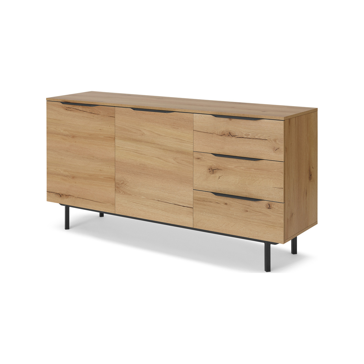 Damien Sideboard, Distressed Oak Effect & Black – image 2