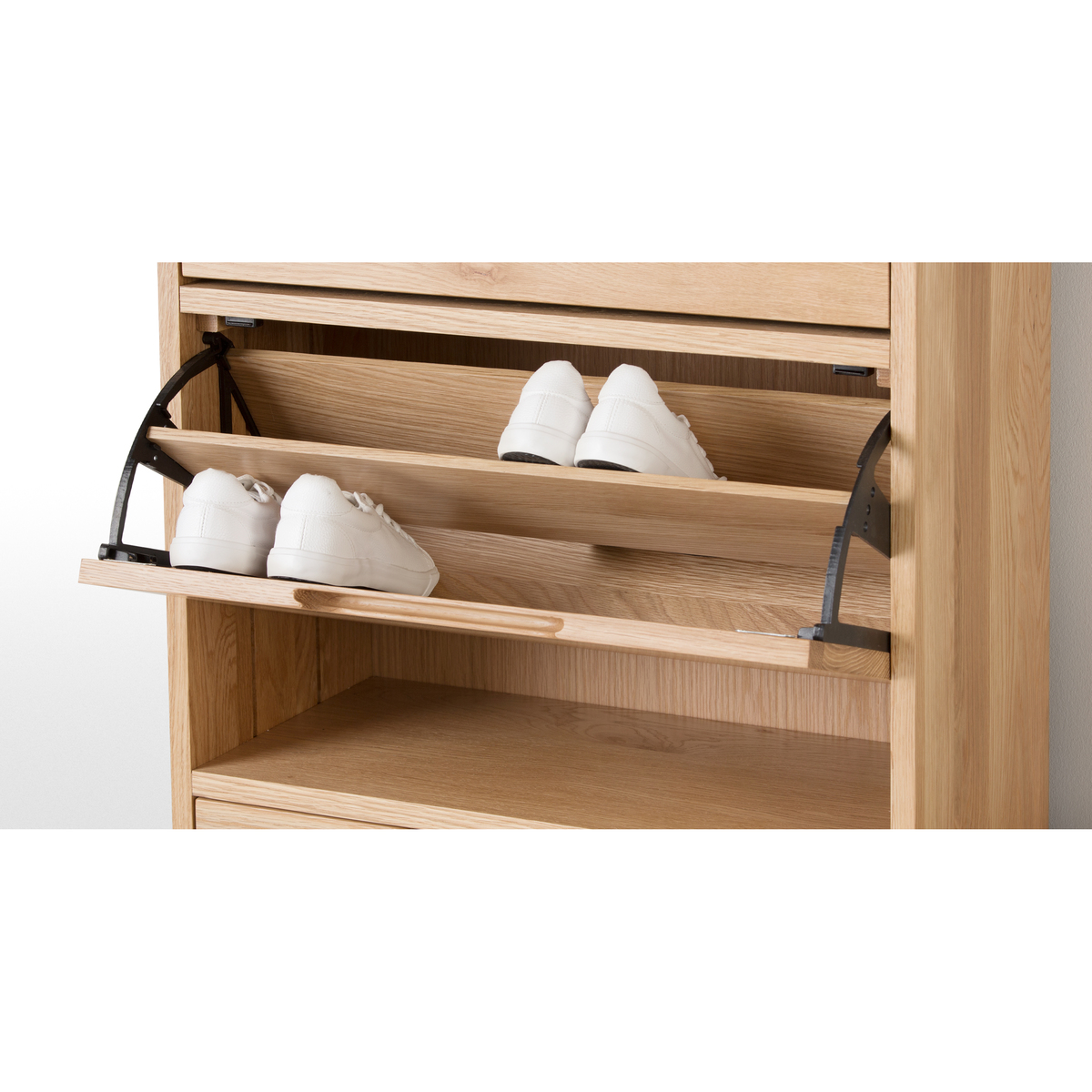 Jenson Shoe Storage Cabinet, Oak – image 4