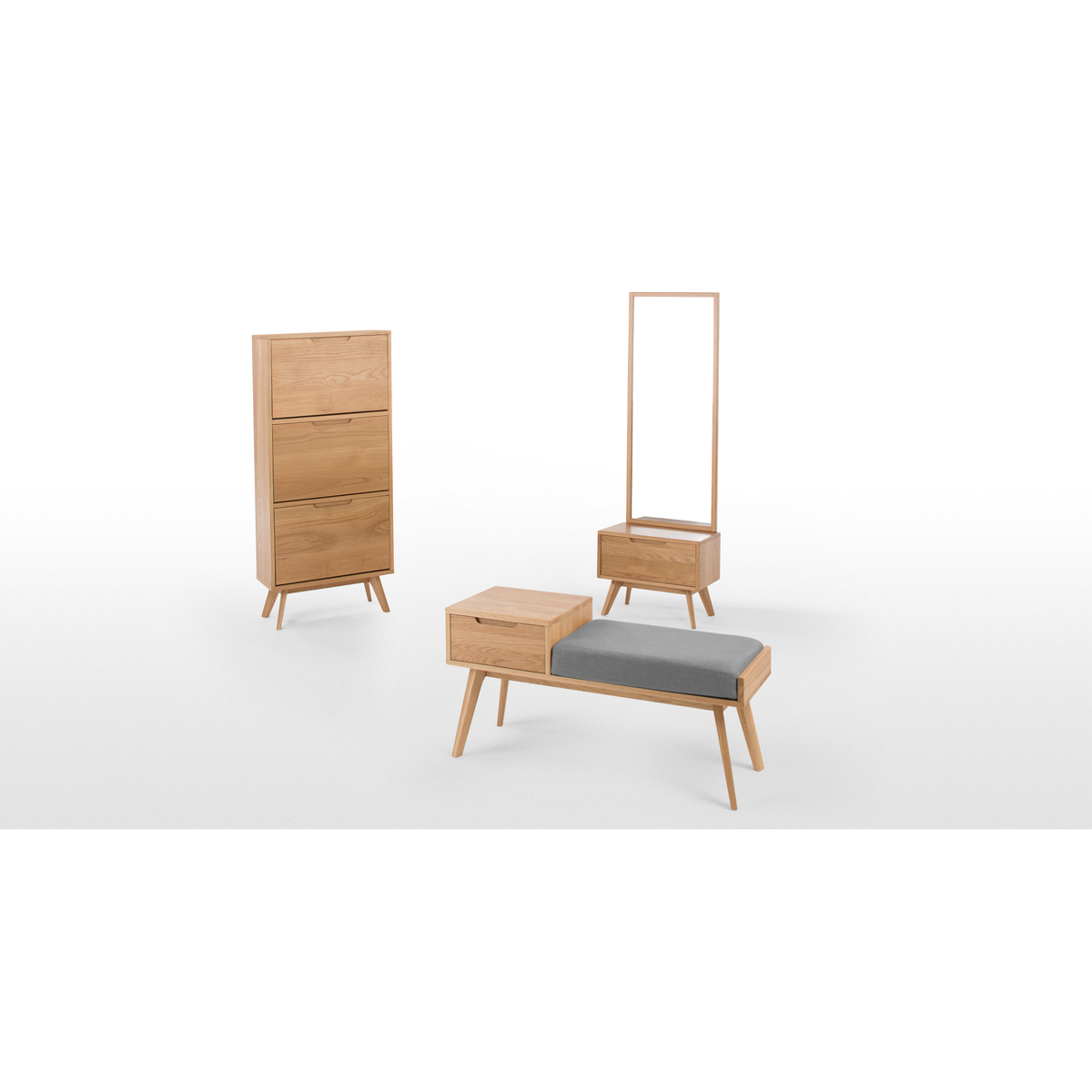 Jenson Shoe Storage Cabinet, Oak – image 7