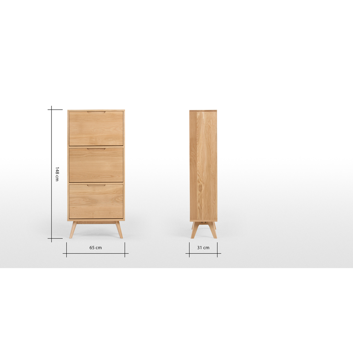 Jenson Shoe Storage Cabinet, Oak – image 9