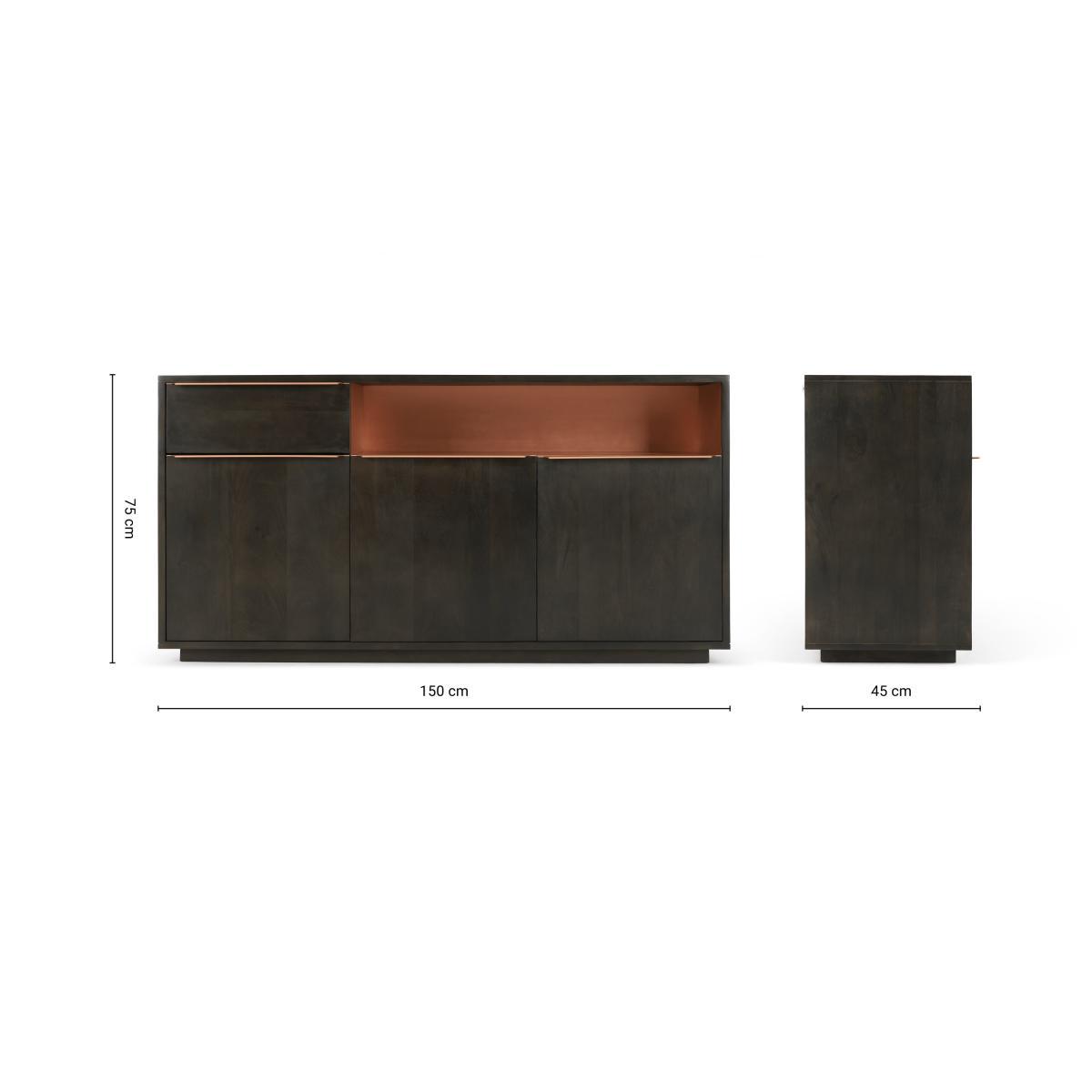 Anderson Sideboard, Mocha Mango Wood & Copper – image 9