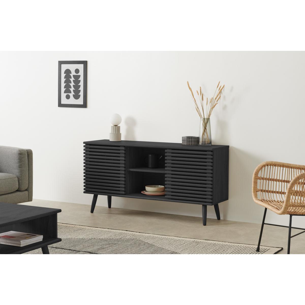 Tulma Wide Sideboard, Black Wood Effect – image 4
