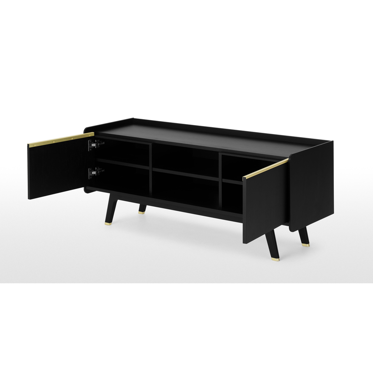 Albers Wide TV Stand, Black Stained Oak – image 4