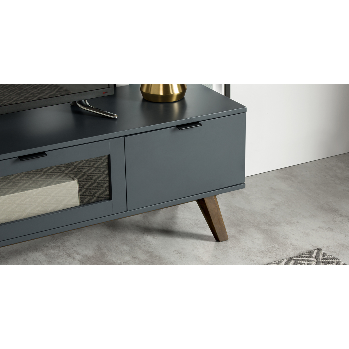 Averio TV Stand, Dark Stain Oak and Grey – image 4