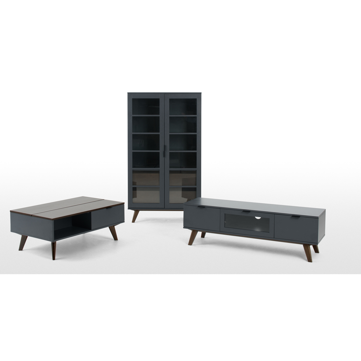 Averio TV Stand, Dark Stain Oak and Grey – image 7