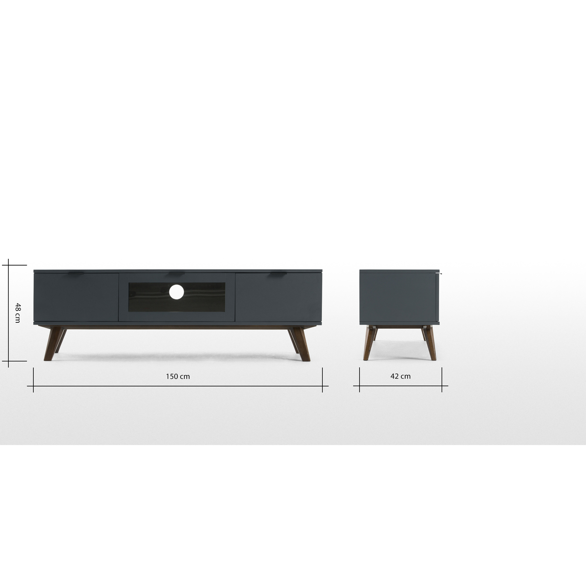 Averio TV Stand, Dark Stain Oak and Grey – image 9