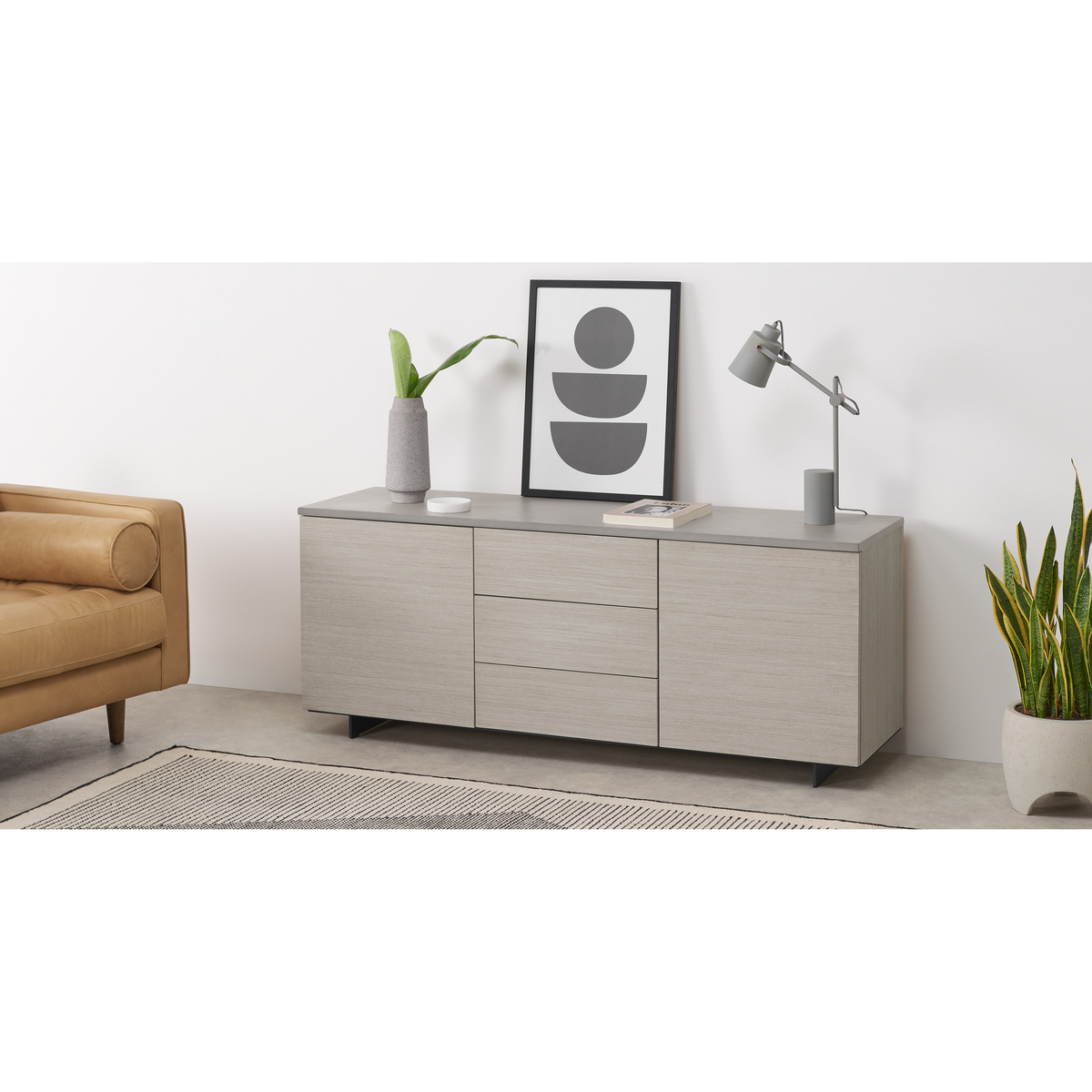 Claus Sideboard, Grey Concrete and Light Oak – image 3