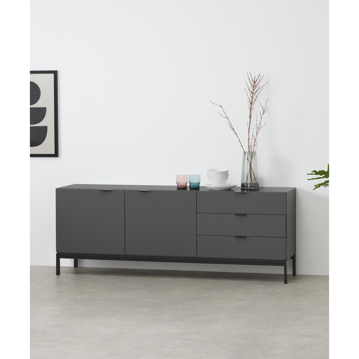 Marcell Wide Sideboard, Grey – image 4