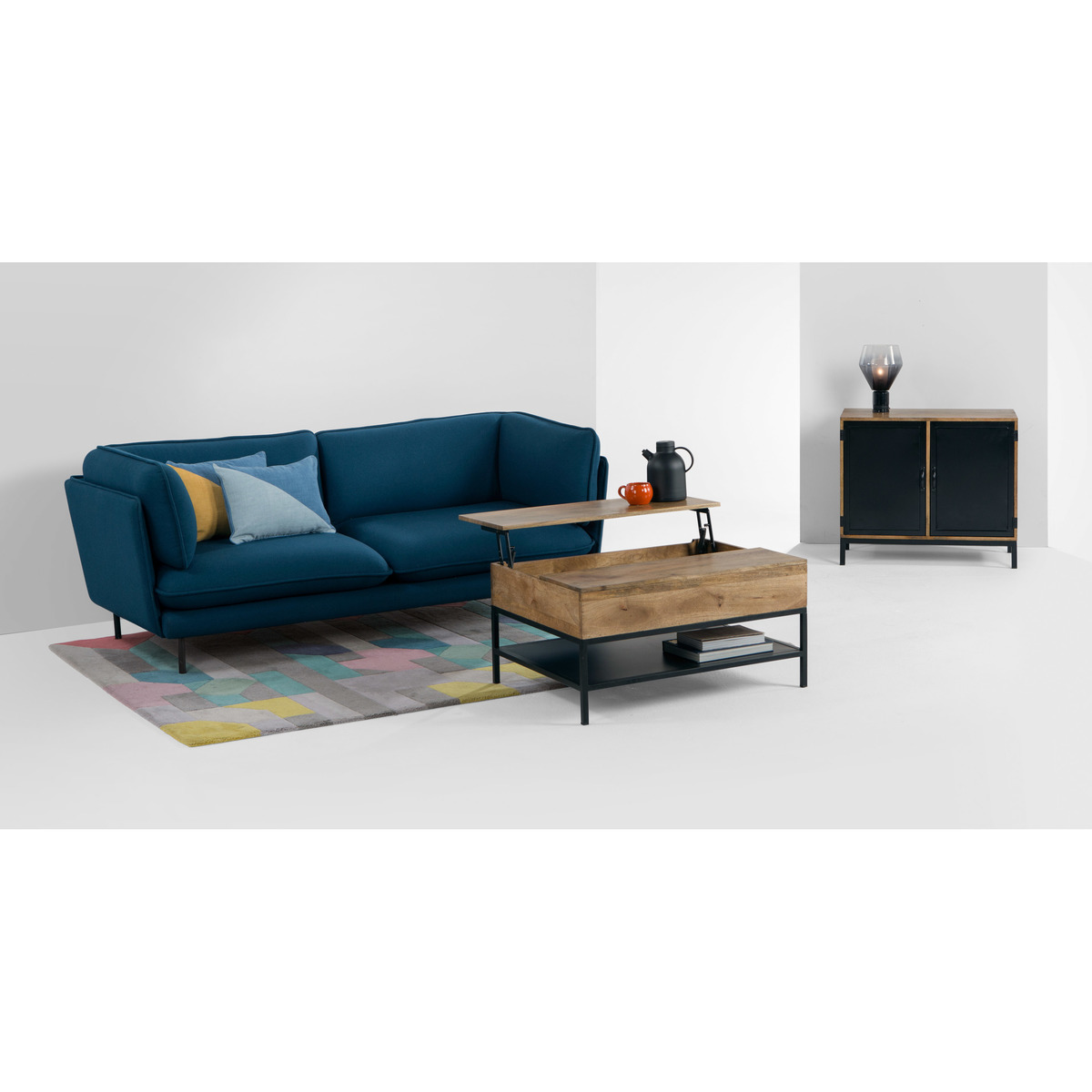Lomond Compact Sideboard, Mango Wood and Black – image 4