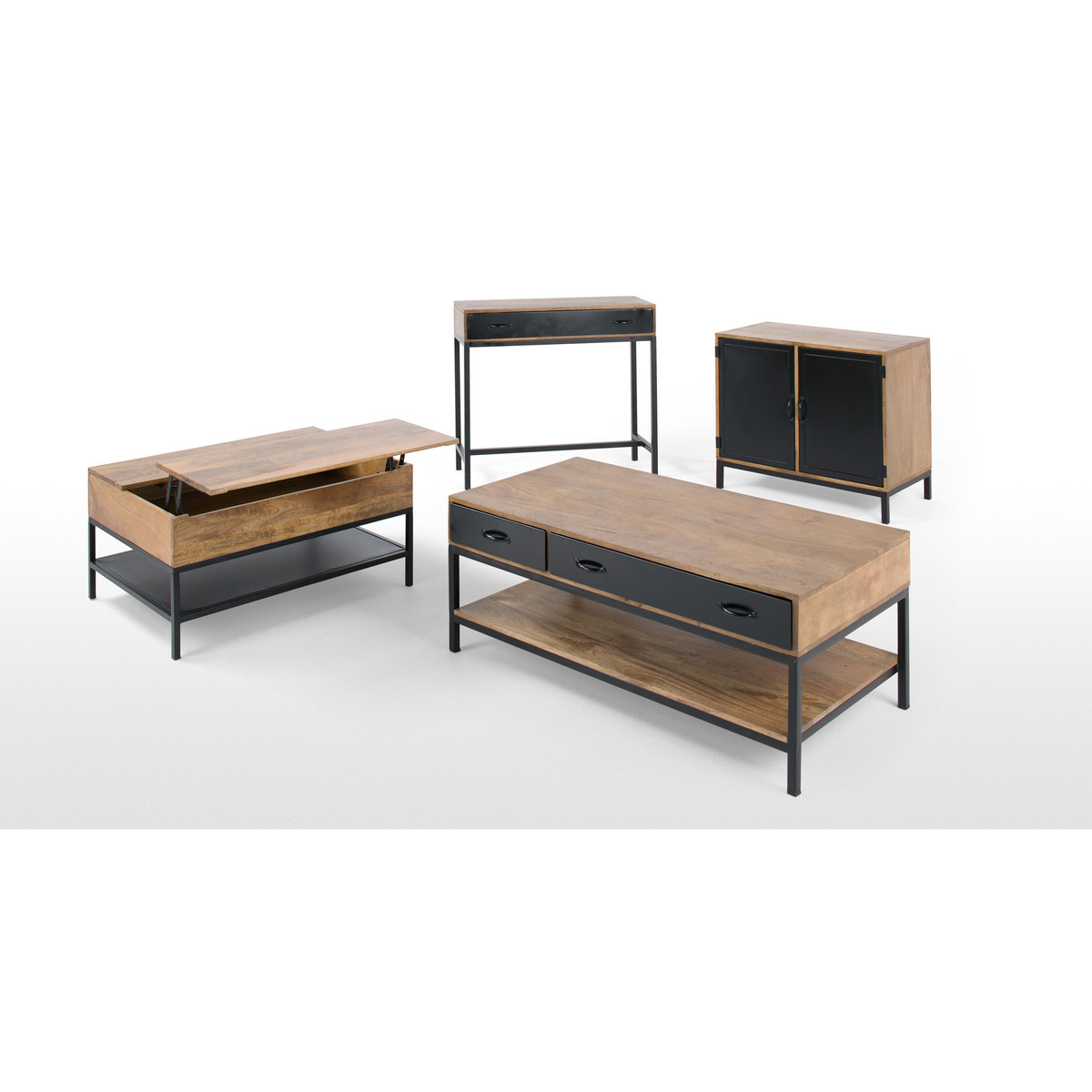 Lomond Compact Sideboard, Mango Wood and Black – image 8