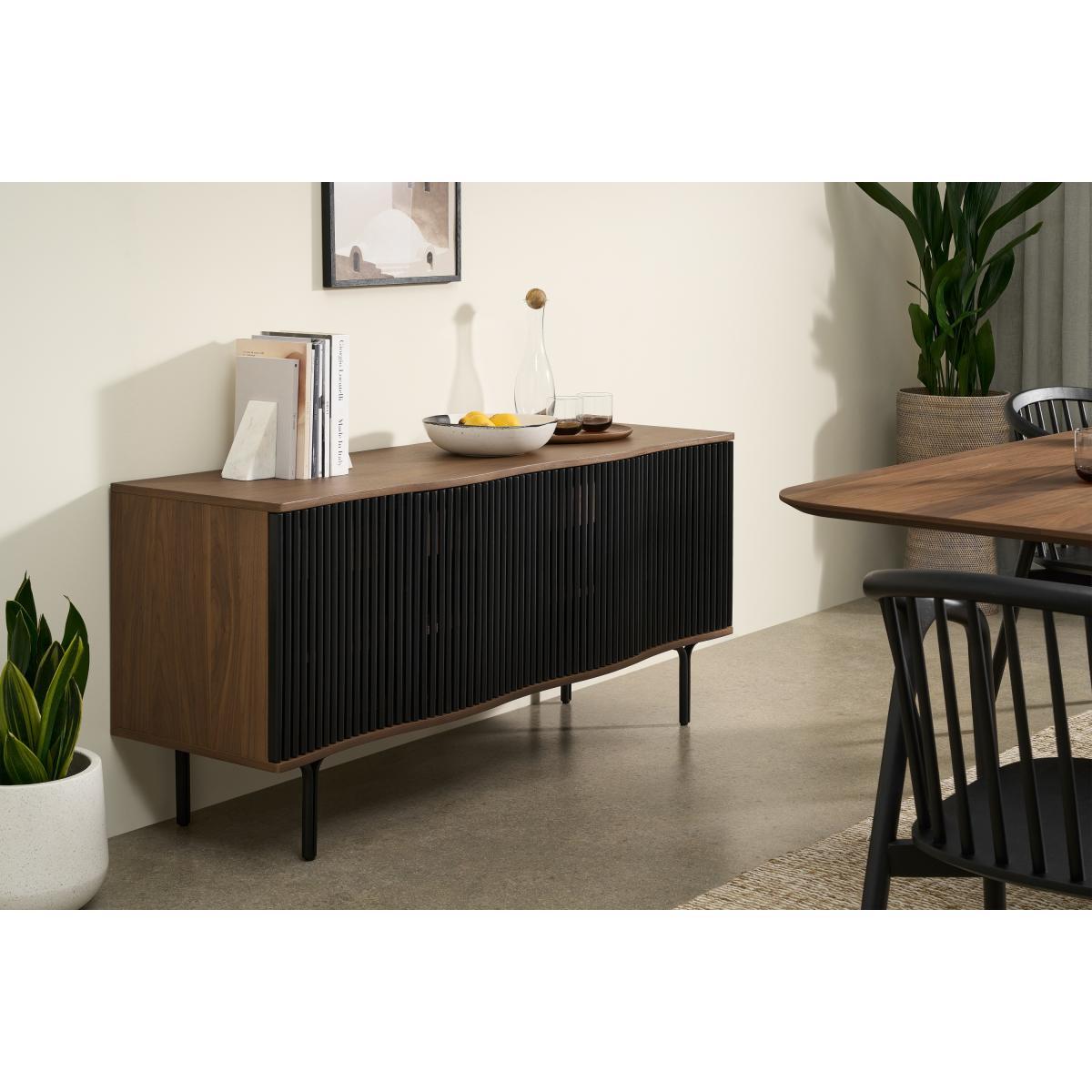 Zaragoza Wide Sideboard, Walnut & Charcoal Black – image 4