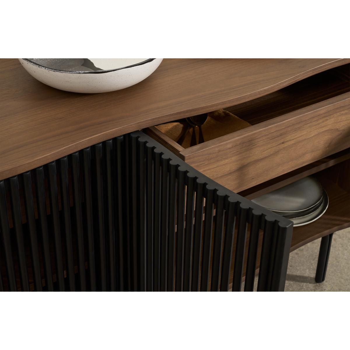Zaragoza Wide Sideboard, Walnut & Charcoal Black – image 5