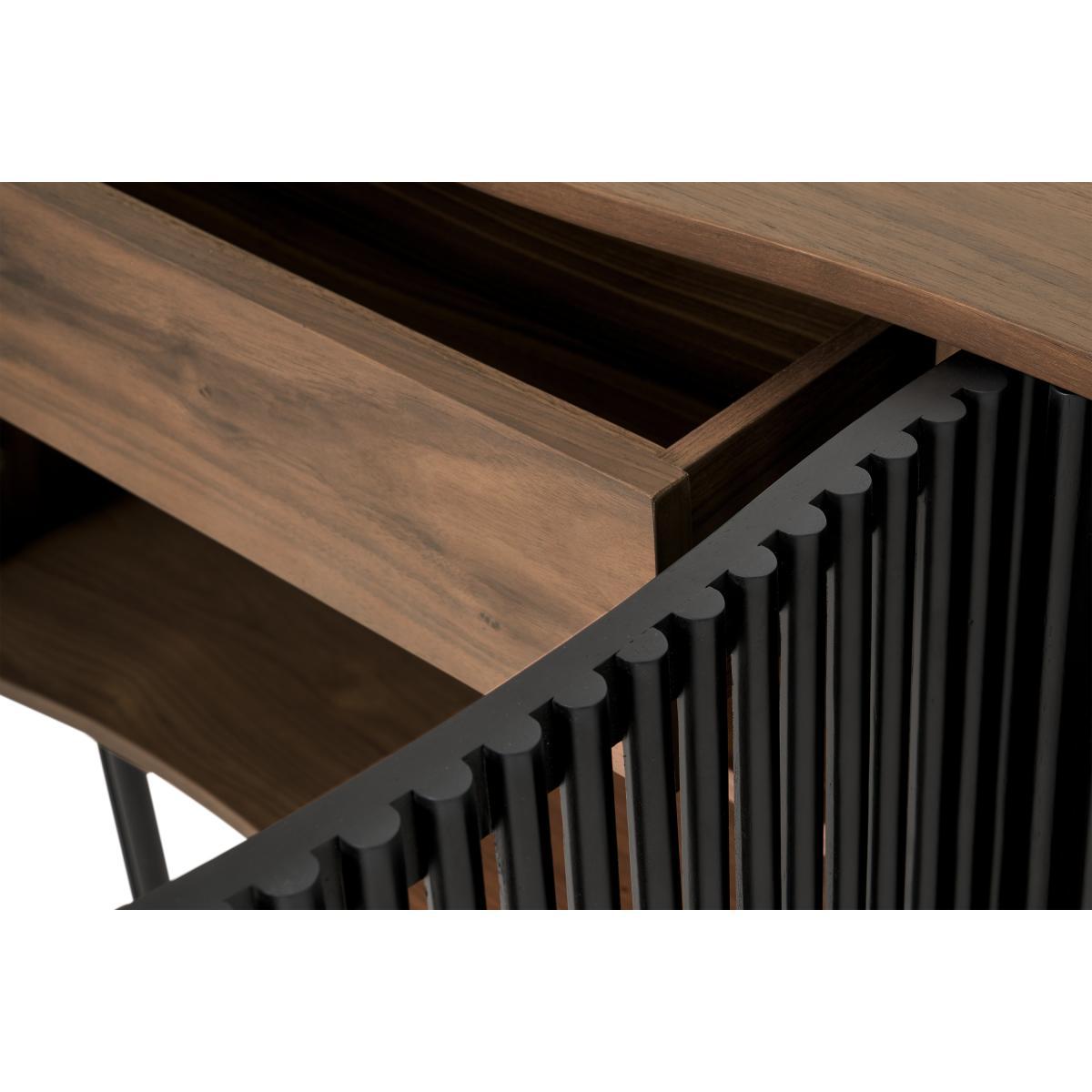 Zaragoza Wide Sideboard, Walnut & Charcoal Black – image 7