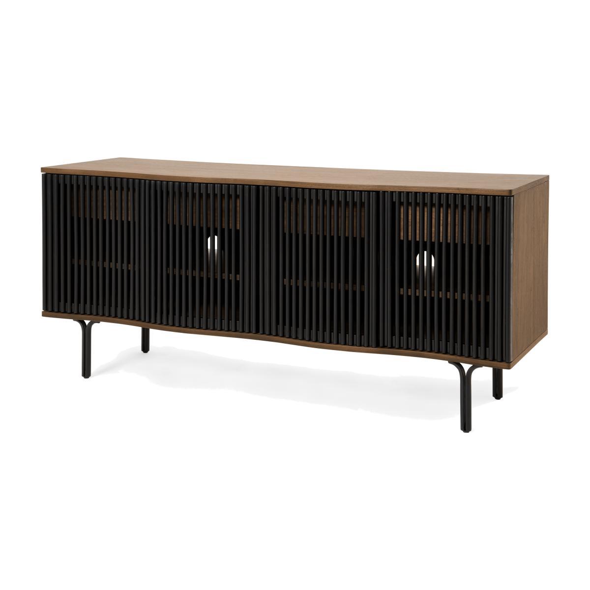 Zaragoza Wide Sideboard, Walnut & Charcoal Black – image 1