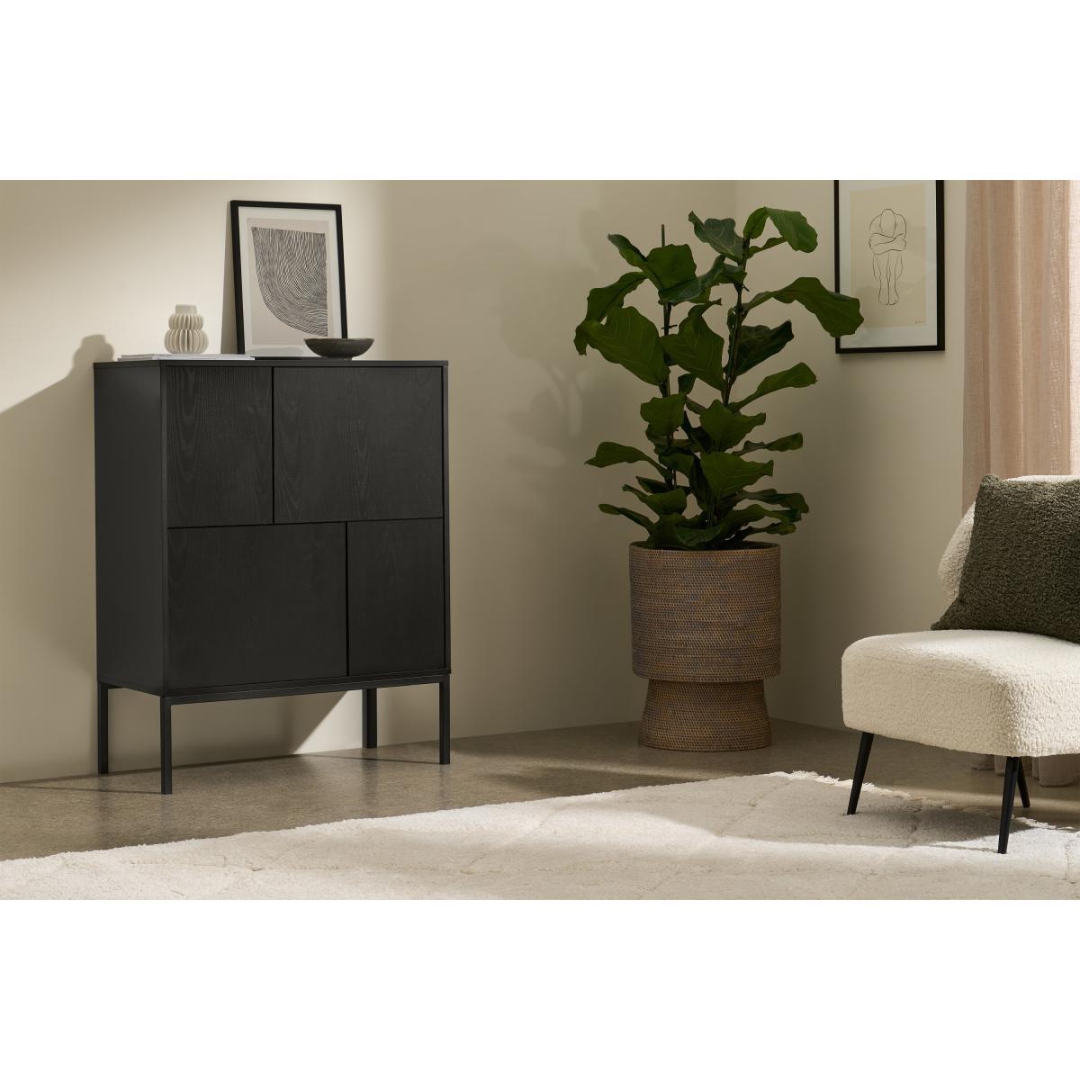 Seaford Highboard, Black Ash Effect – image 4