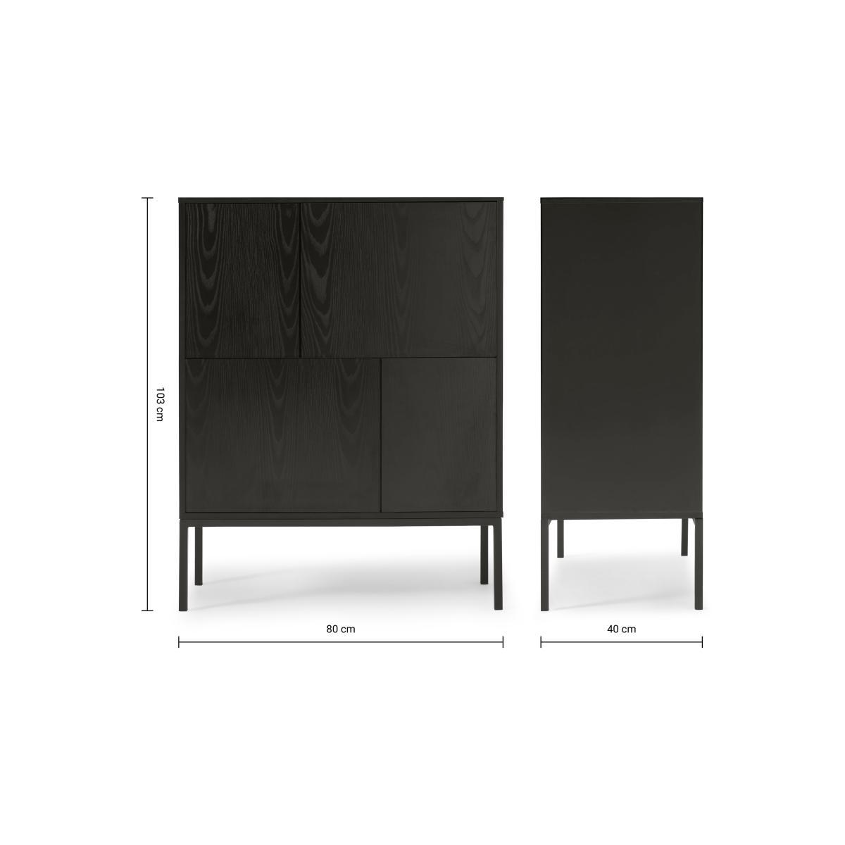 Seaford Highboard, Black Ash Effect – image 10