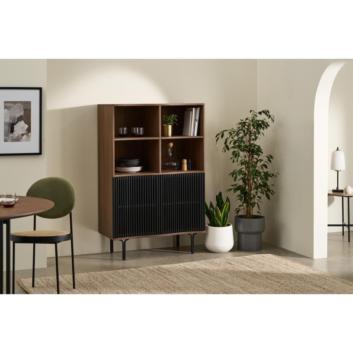 Zaragoza Highboard, Walnut & Charcoal Black – image 4