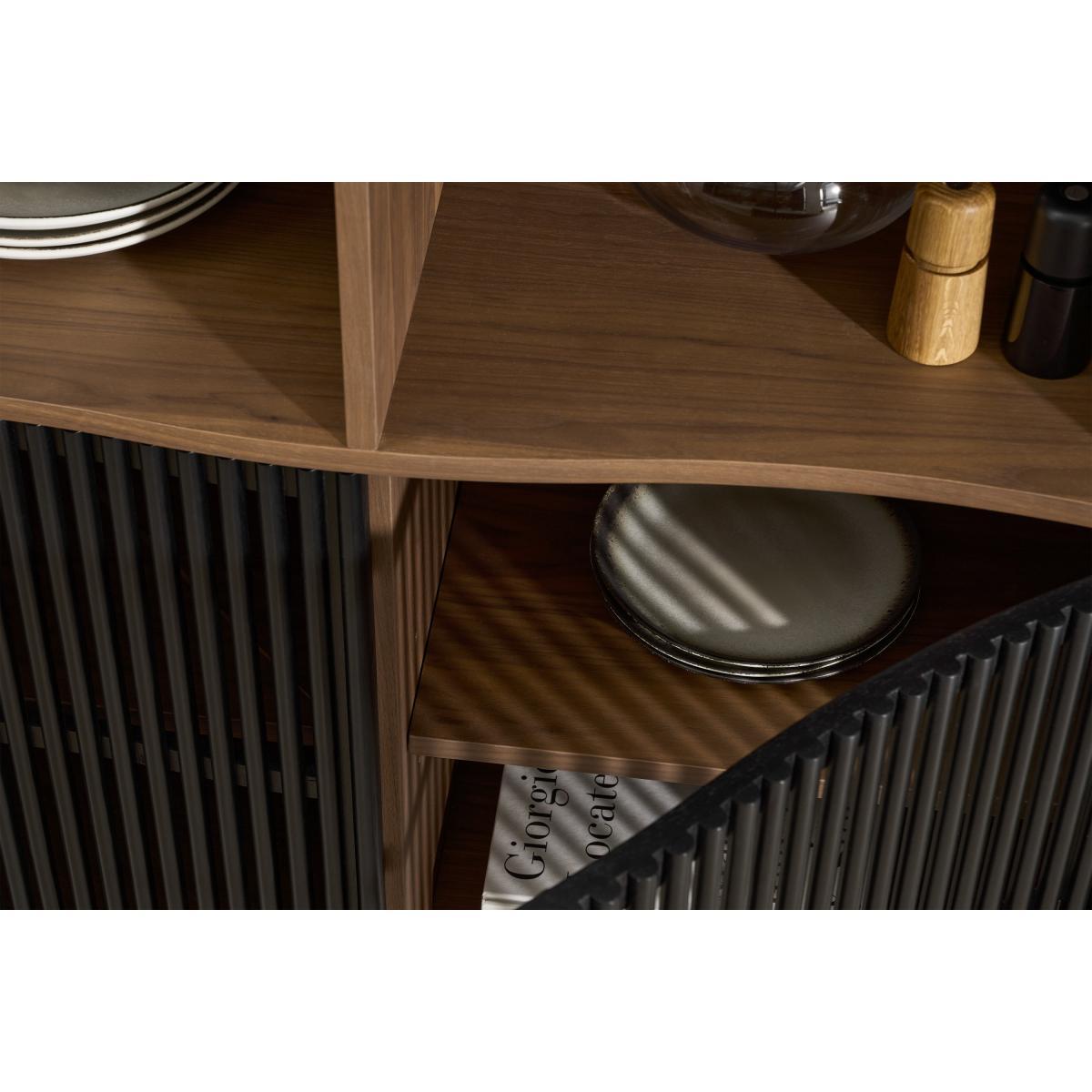 Zaragoza Highboard, Walnut & Charcoal Black – image 5