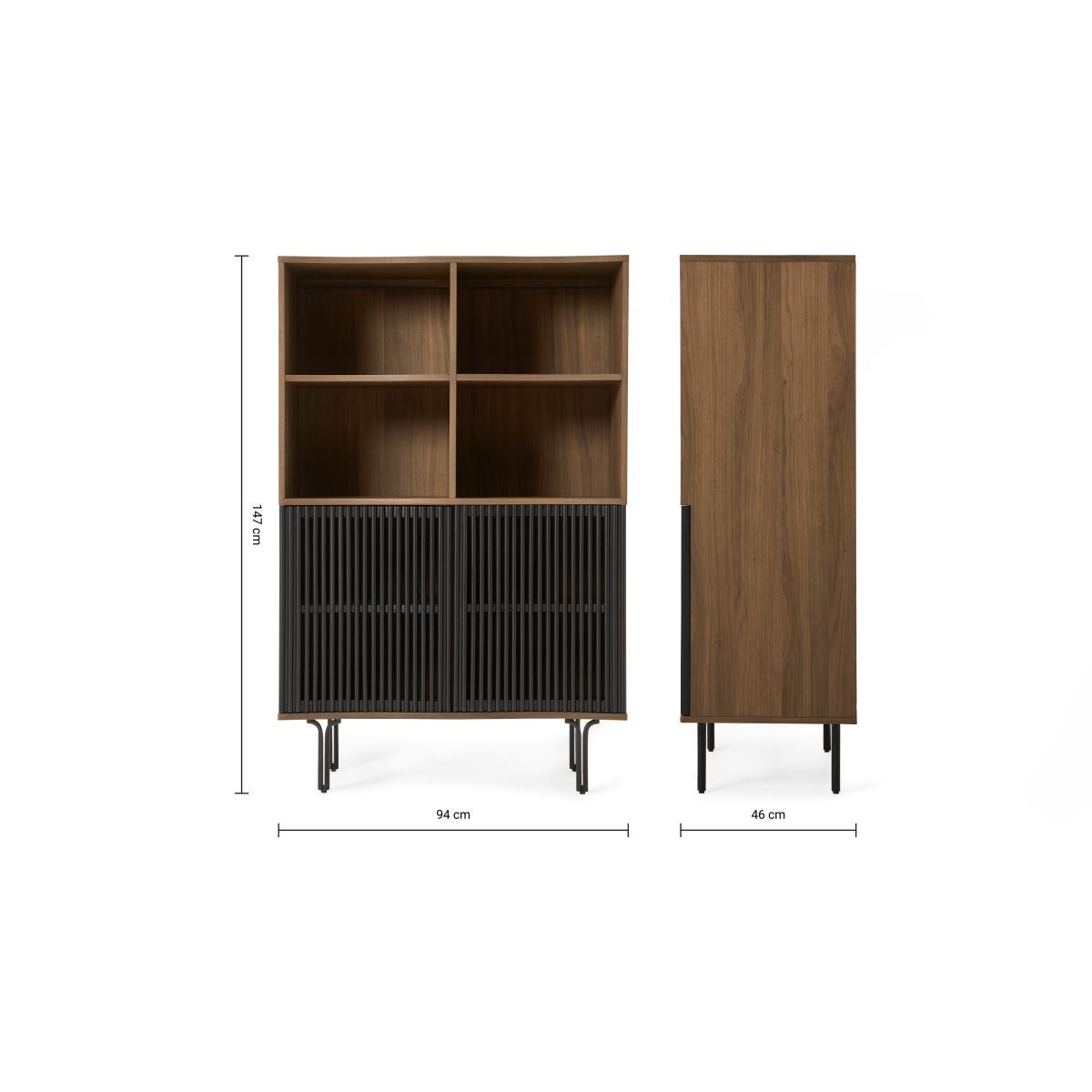 Zaragoza Highboard, Walnut & Charcoal Black – image 10
