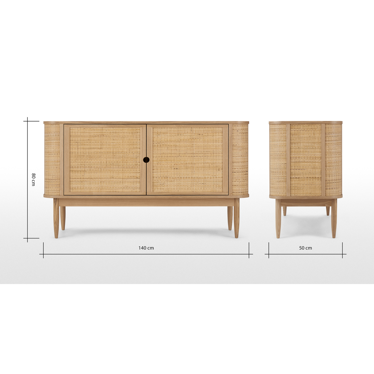 Liana Woven Front Sideboard, Ash & Rattan – image 8