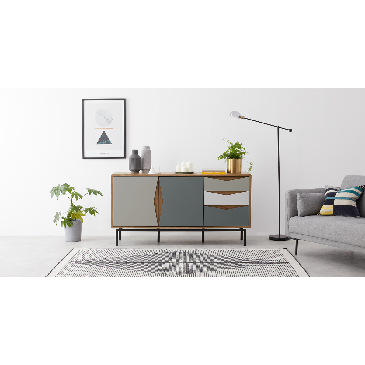 Louis sideboard, walnut and grey – image 4
