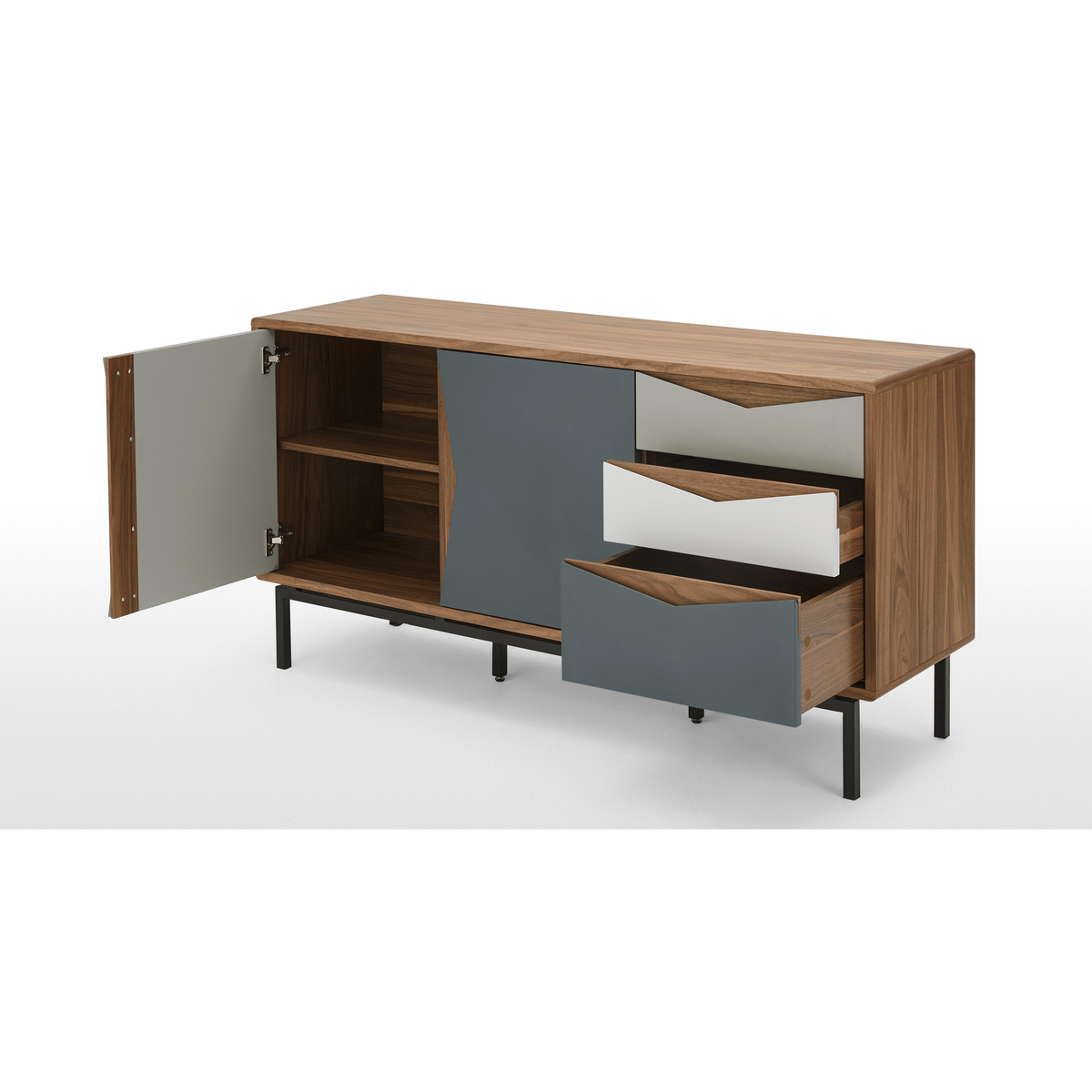 Louis sideboard, walnut and grey – image 6
