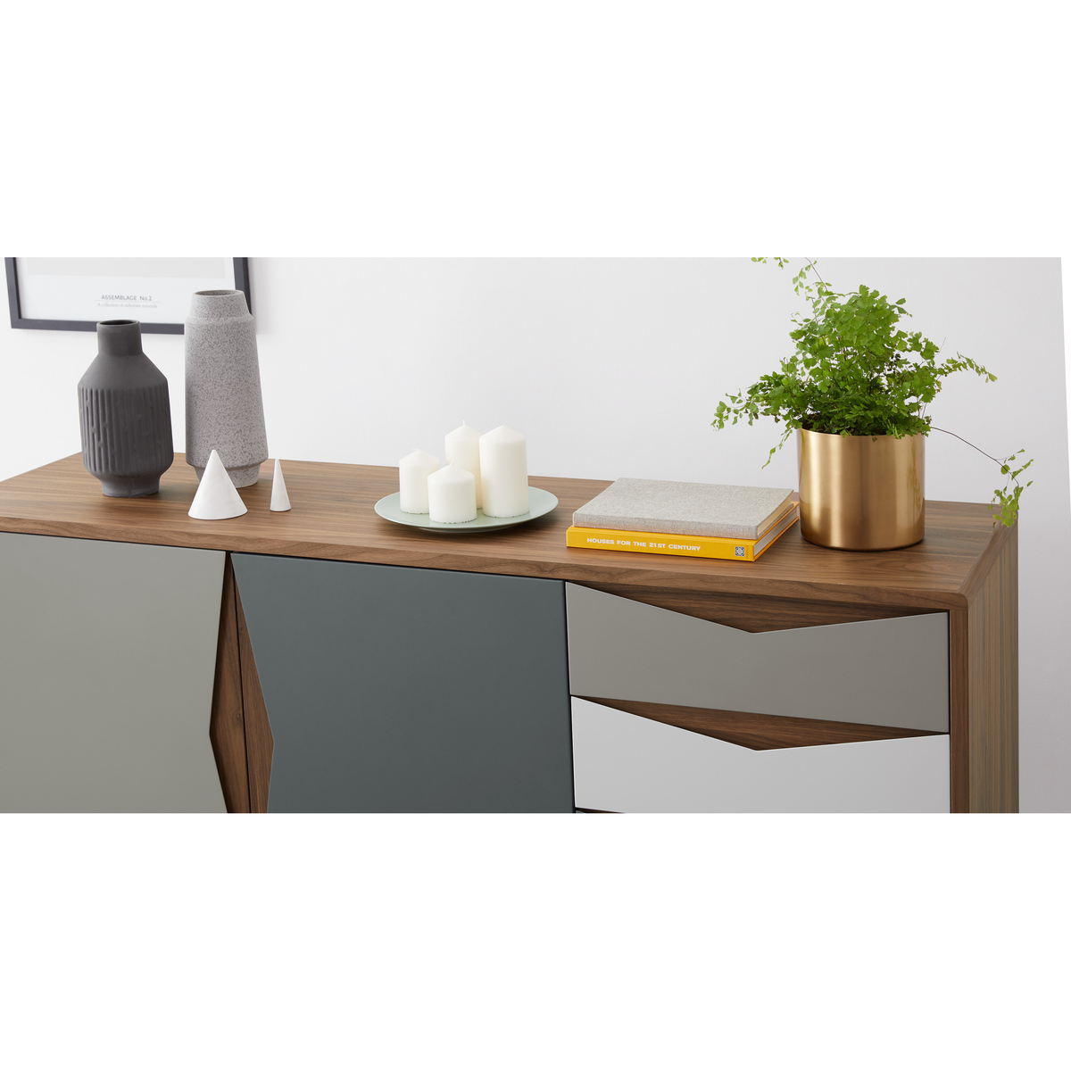 Louis sideboard, walnut and grey – image 7
