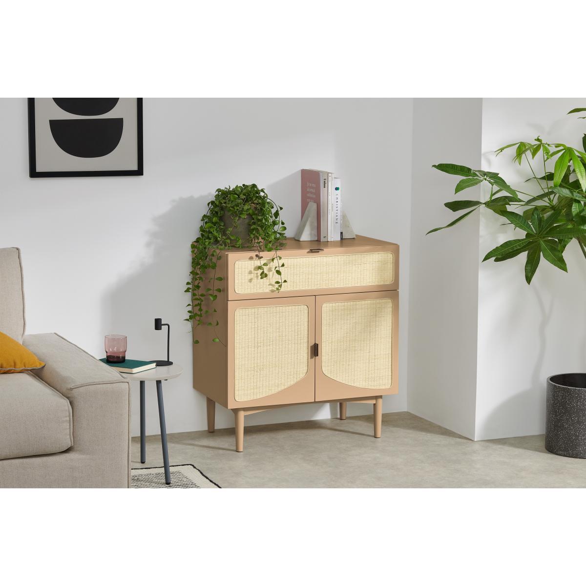 Emmi Compact Sideboard, Light Caramel & Rattan – image 4