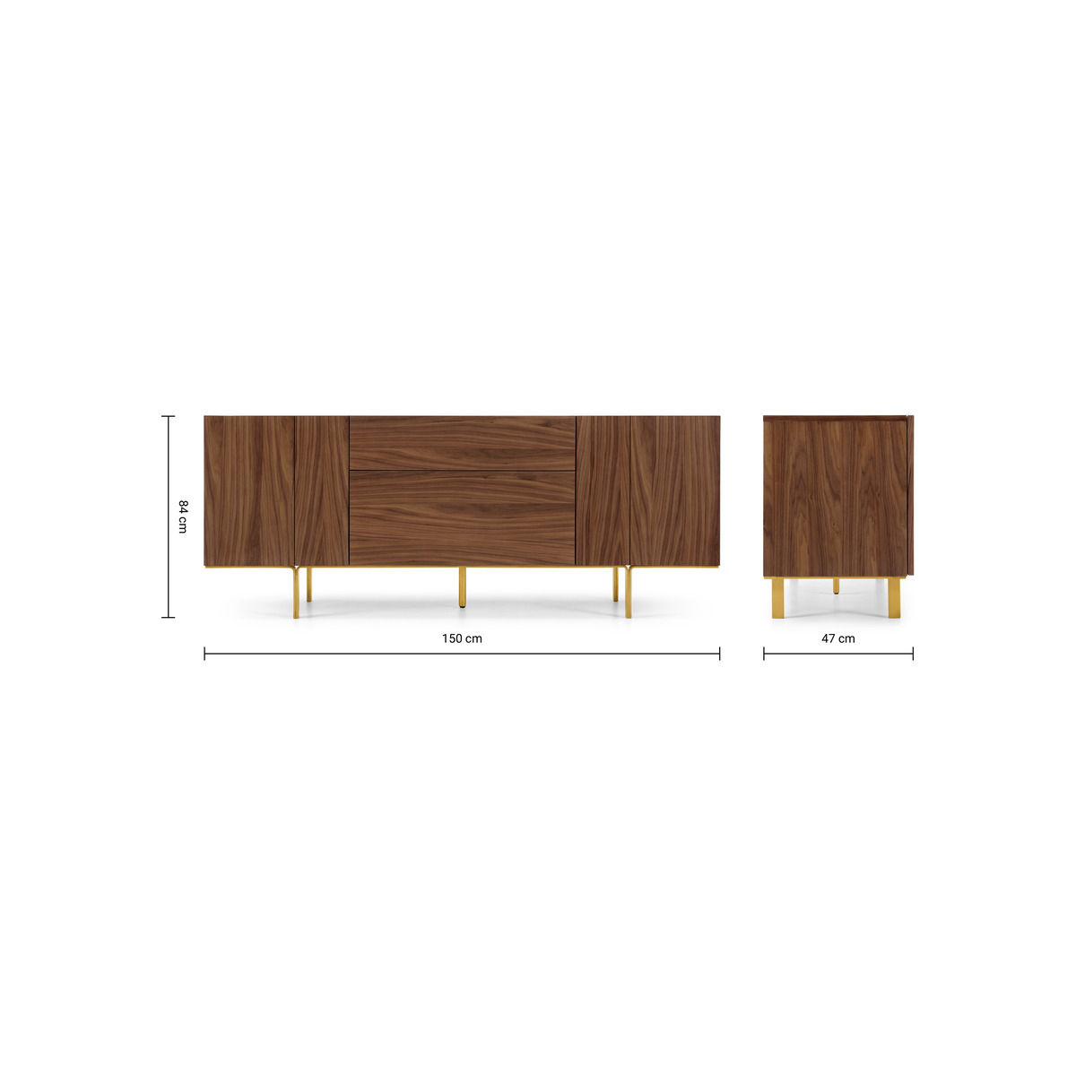 Keaton Sideboard, Walnut & Brass – image 5