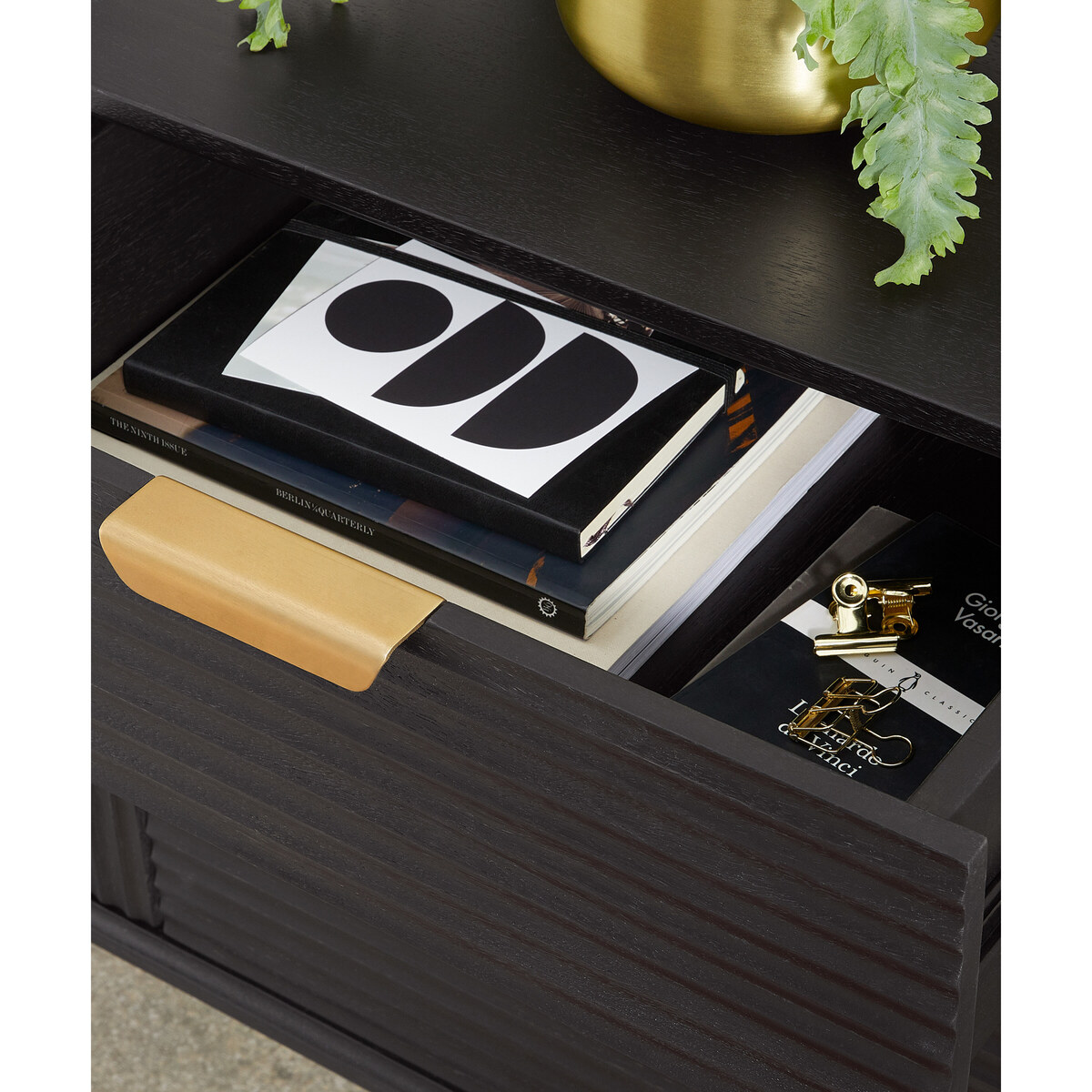 Haines Wide Sideboard, Charcoal Black Mango Wood – image 4