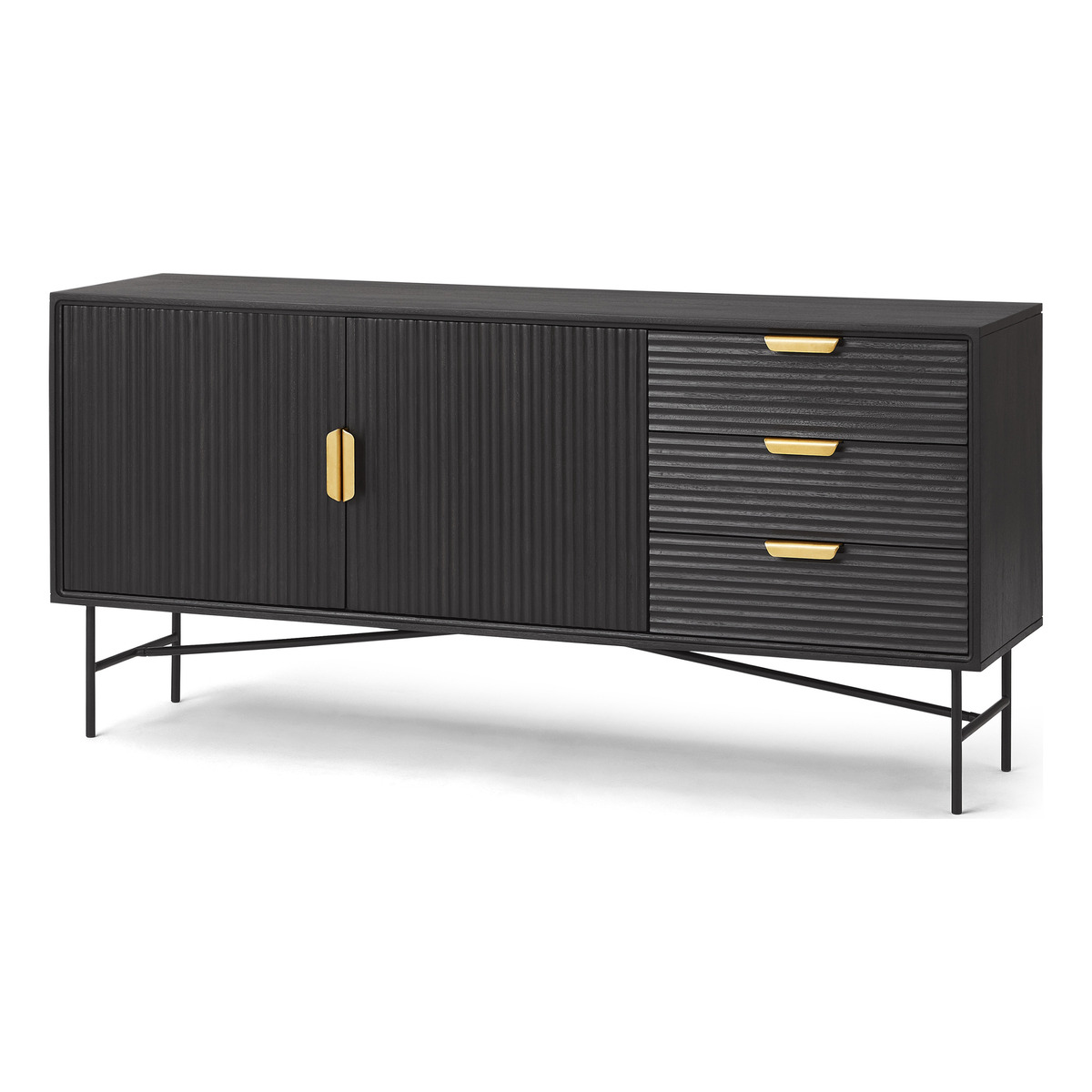 Haines Wide Sideboard, Charcoal Black Mango Wood – image 2