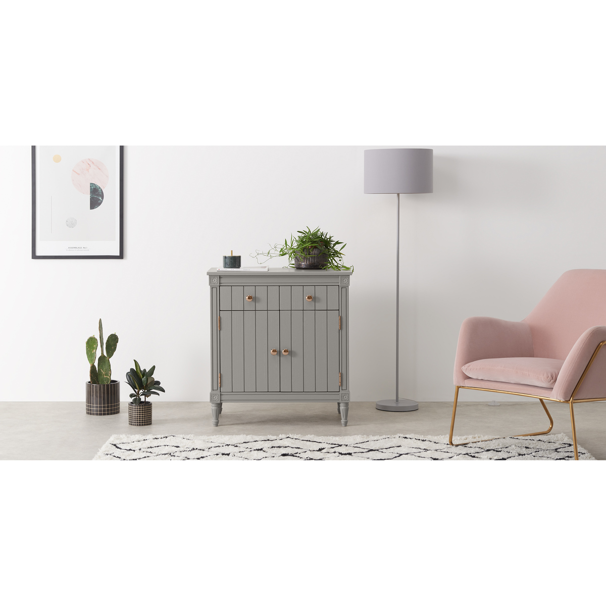 Bourbon Vintage Compact Sideboard, Copper and Grey – image 2