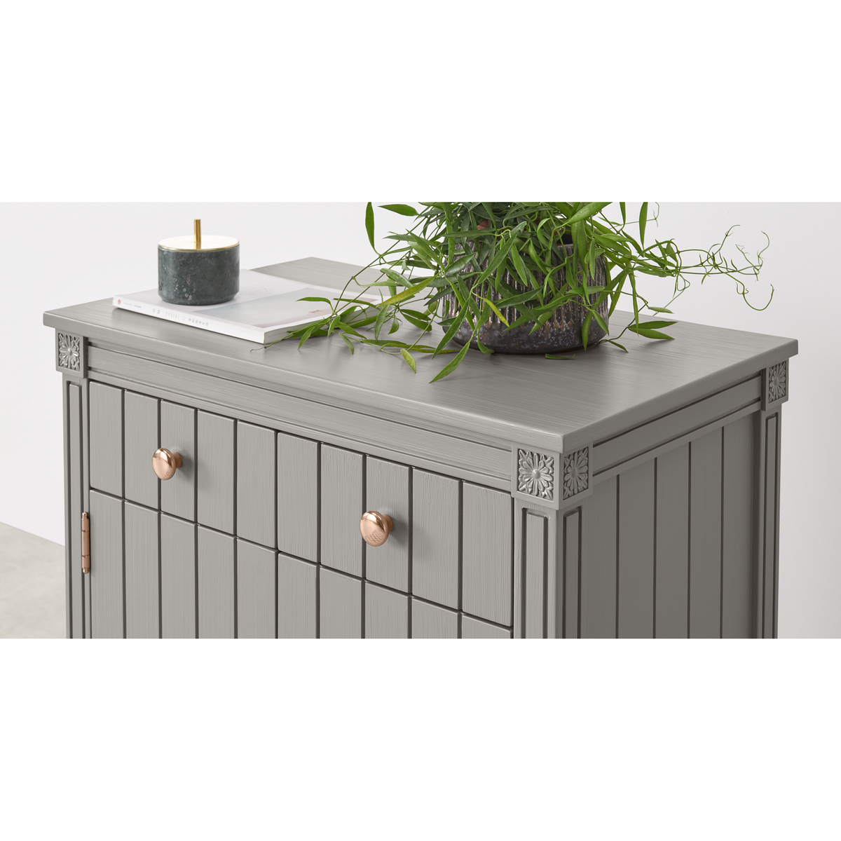 Bourbon Vintage Compact Sideboard, Copper and Grey – image 3