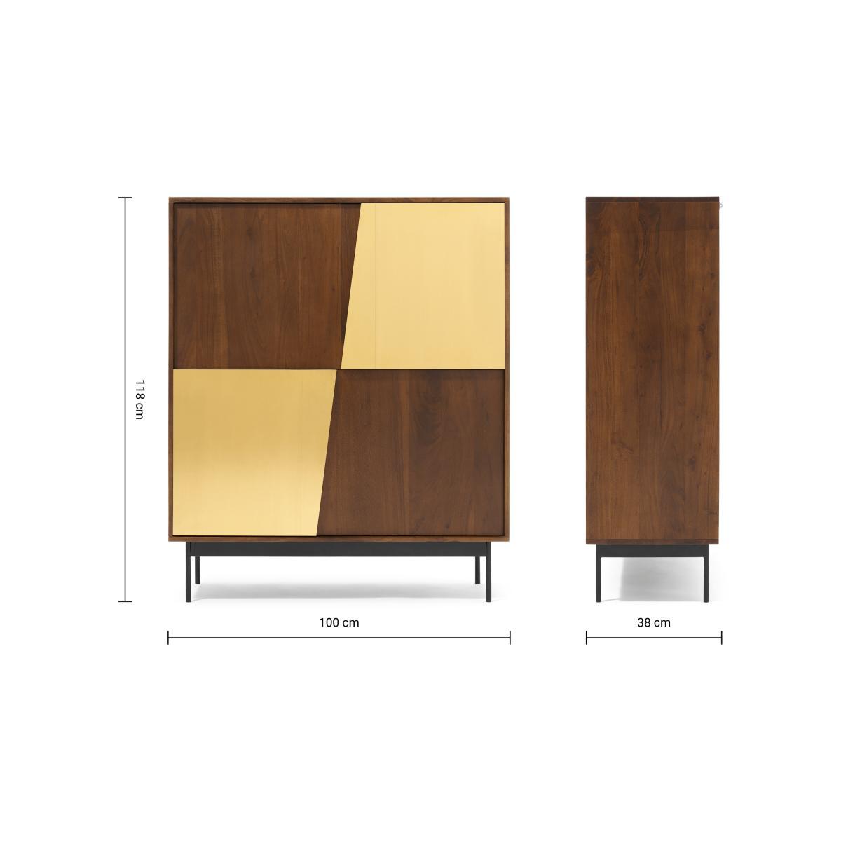 Mischa Highboard, Acacia Wood & Brass – image 9