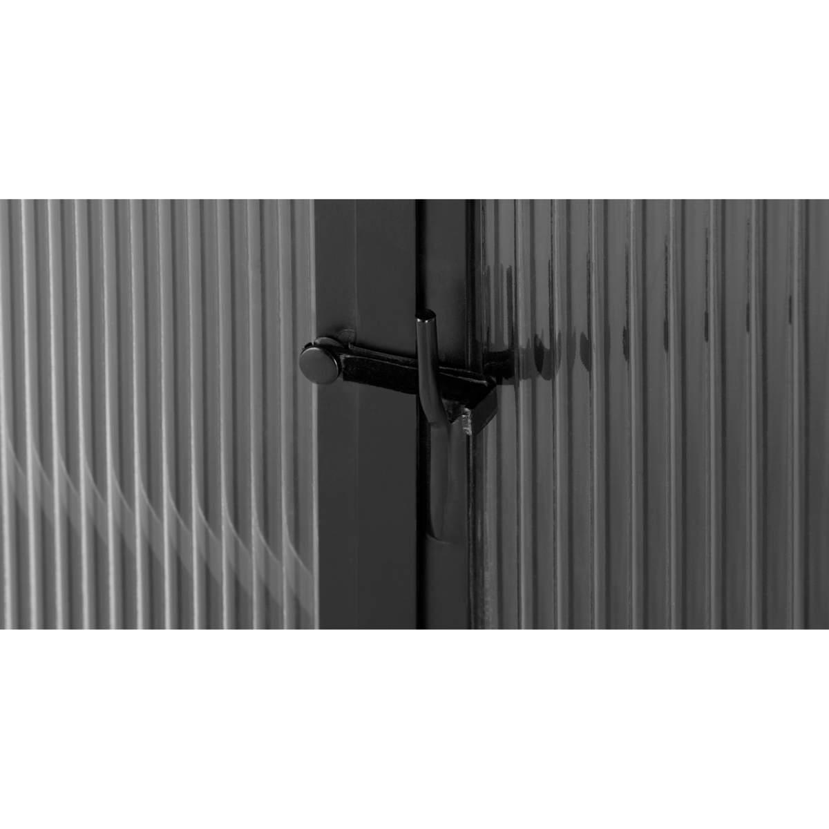 Rankin Compact Cabinet, Ribbed glass and Black metal – image 7