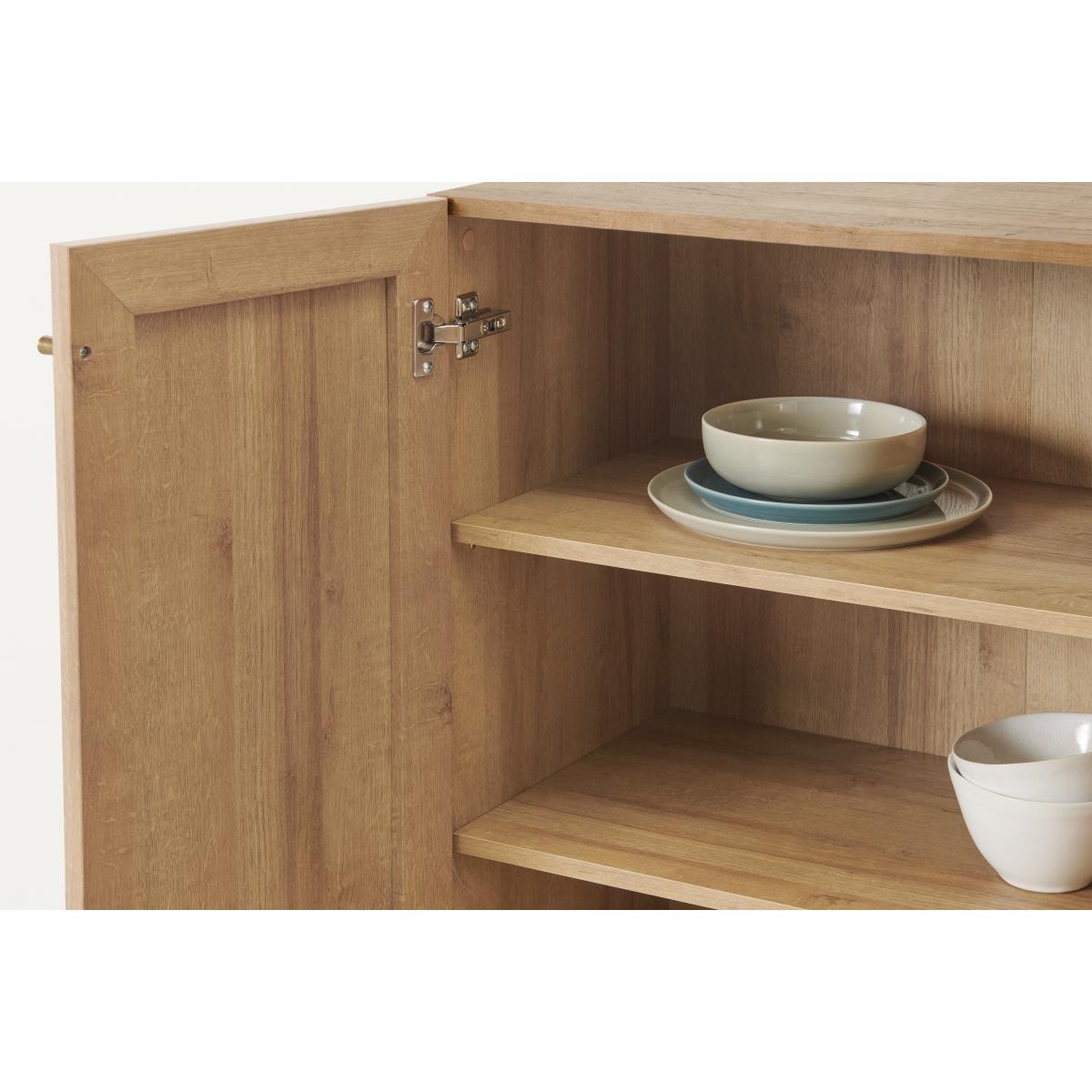 Pavia Compact Highboard, Natural Rattan & Oak Effect – image 5