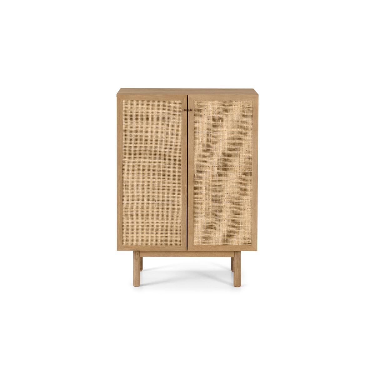 Pavia Compact Highboard, Natural Rattan & Oak Effect – image 6