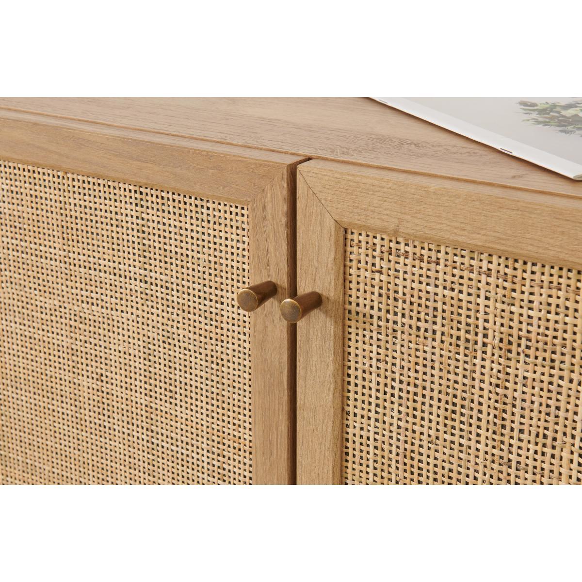 Pavia Compact Highboard, Natural Rattan & Oak Effect – image 7