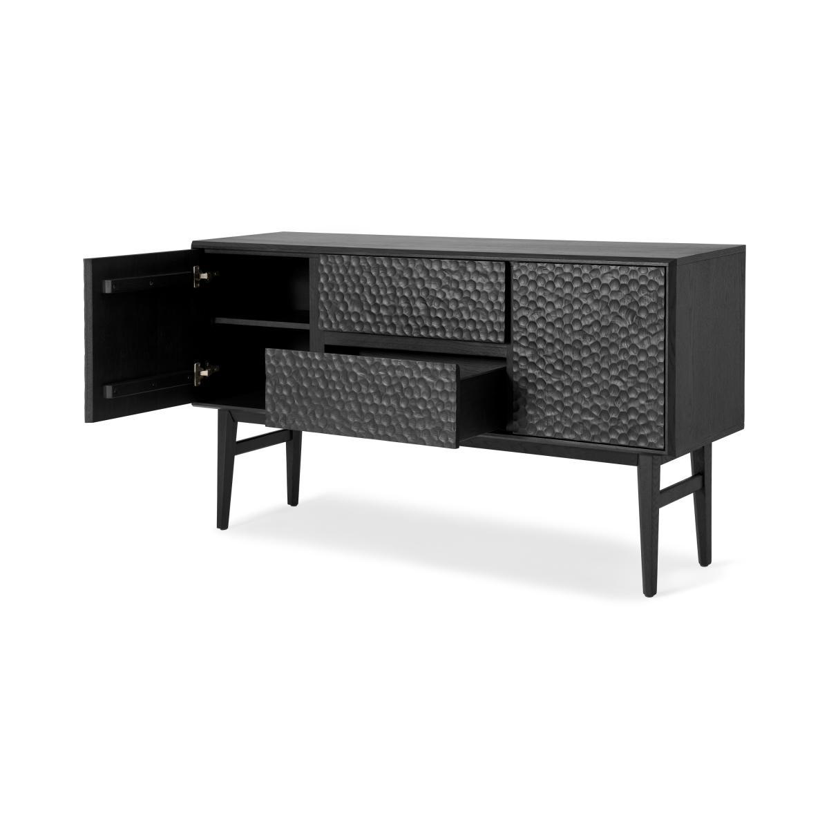 Abbon Wide Sideboard, Textured Charcoal Washed Oak – image 6