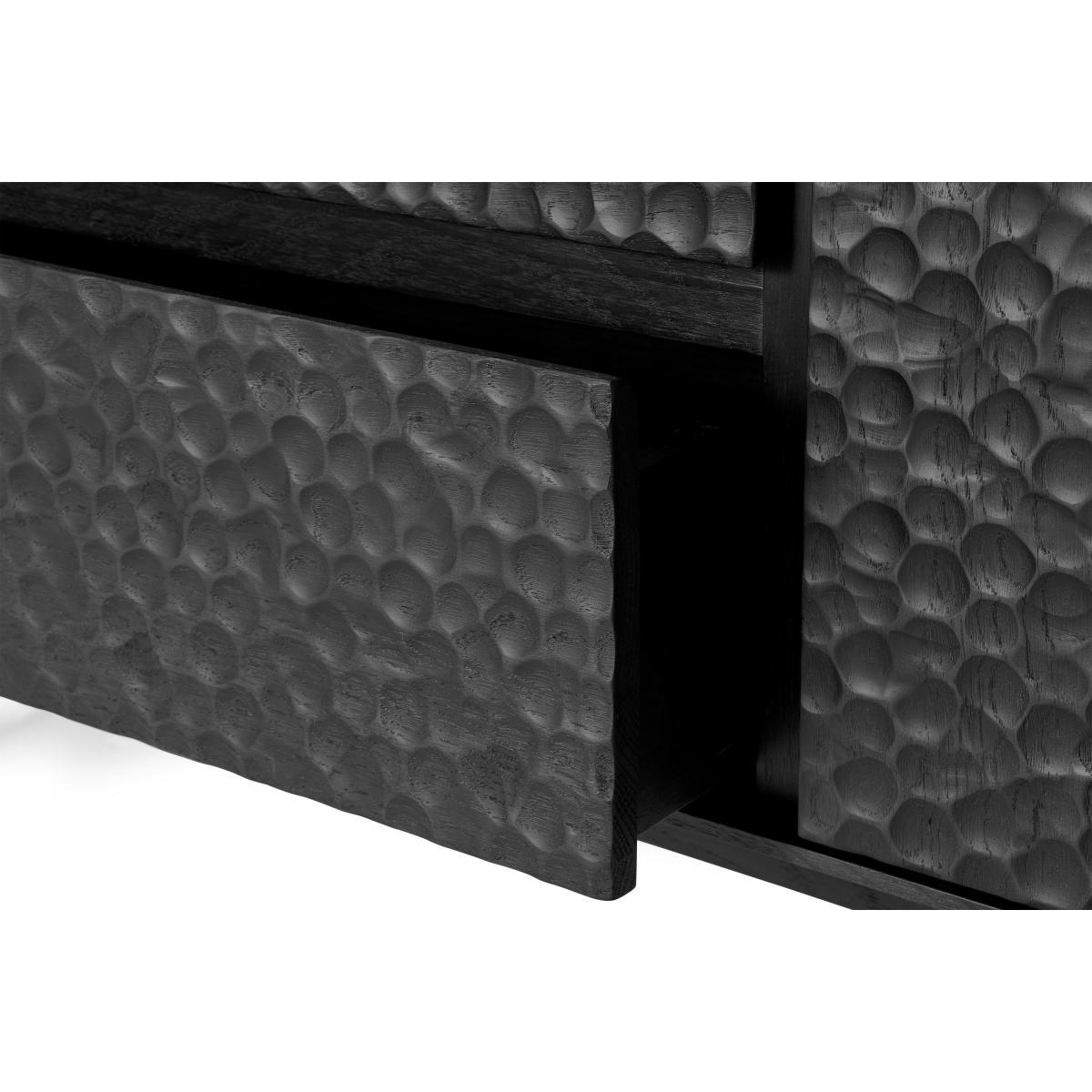 Abbon Wide Sideboard, Textured Charcoal Washed Oak – image 7
