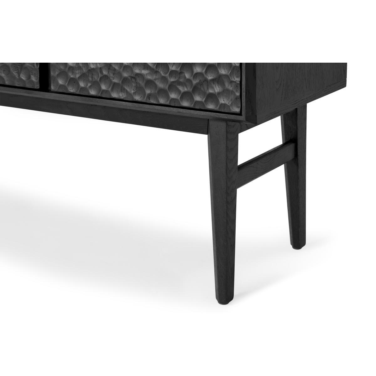 Abbon Wide Sideboard, Textured Charcoal Washed Oak – image 8
