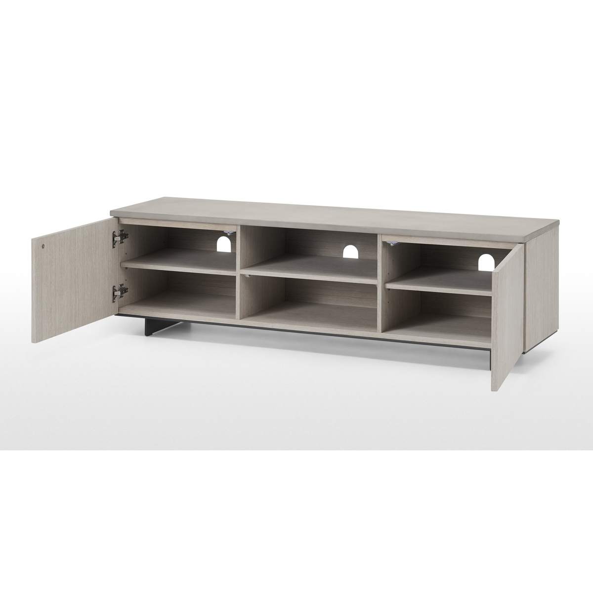 Claus Wide TV Stand, Grey Concrete and Light Oak – image 5