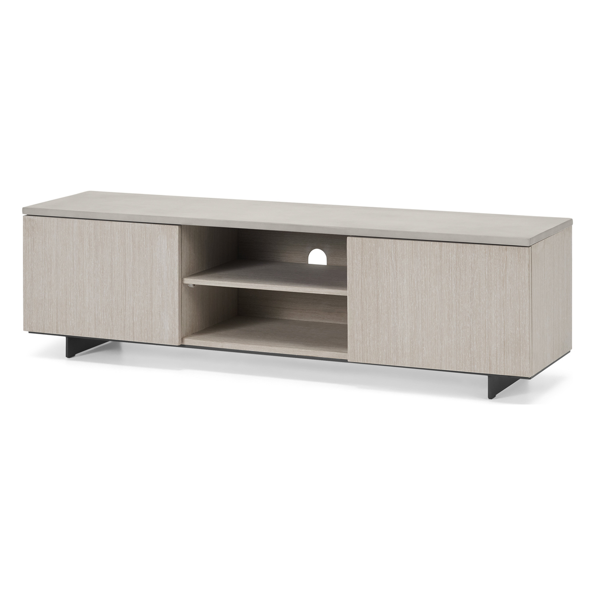 Claus Wide TV Stand, Grey Concrete and Light Oak – image 2