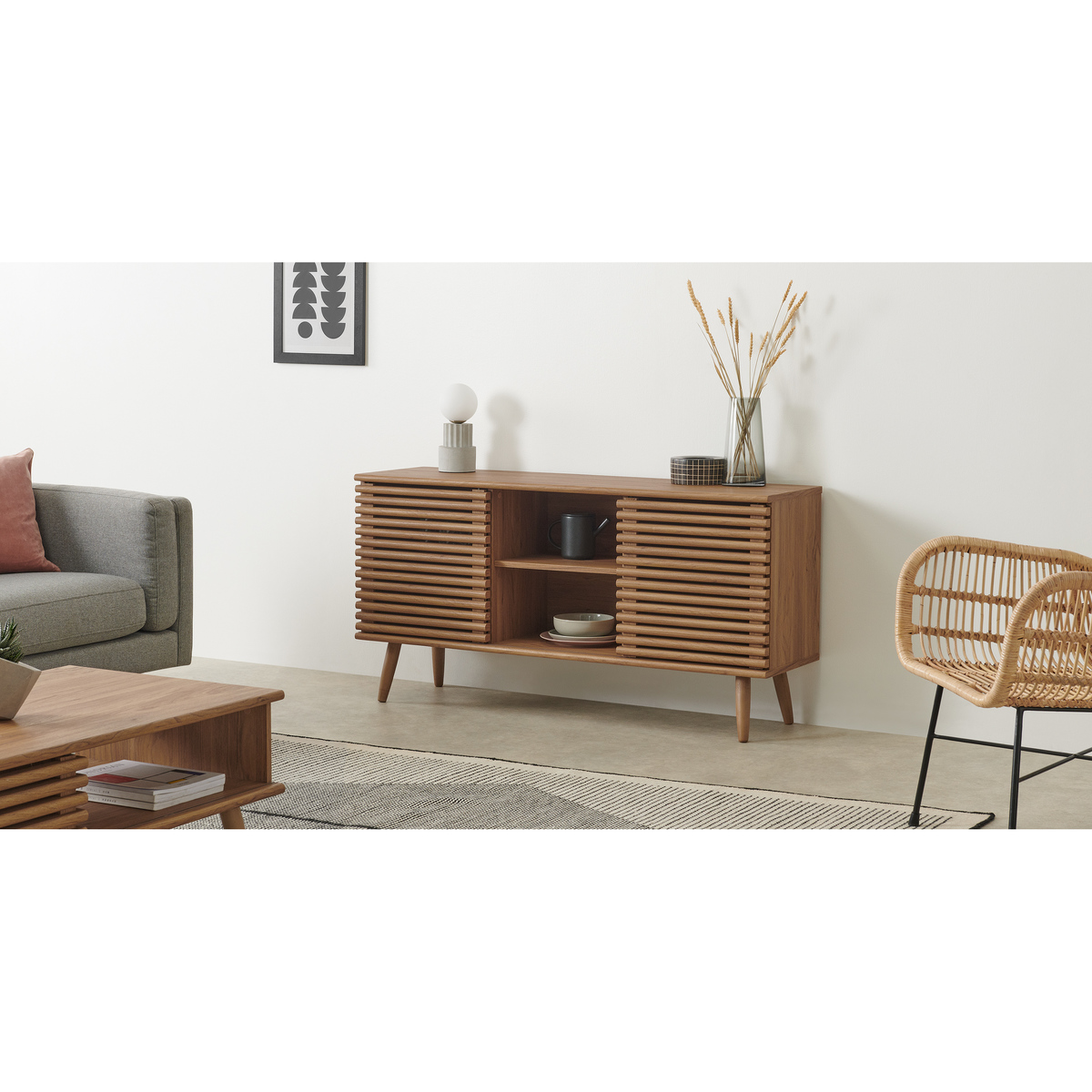 Tulma Wide Sideboard, Oak Effect – image 3