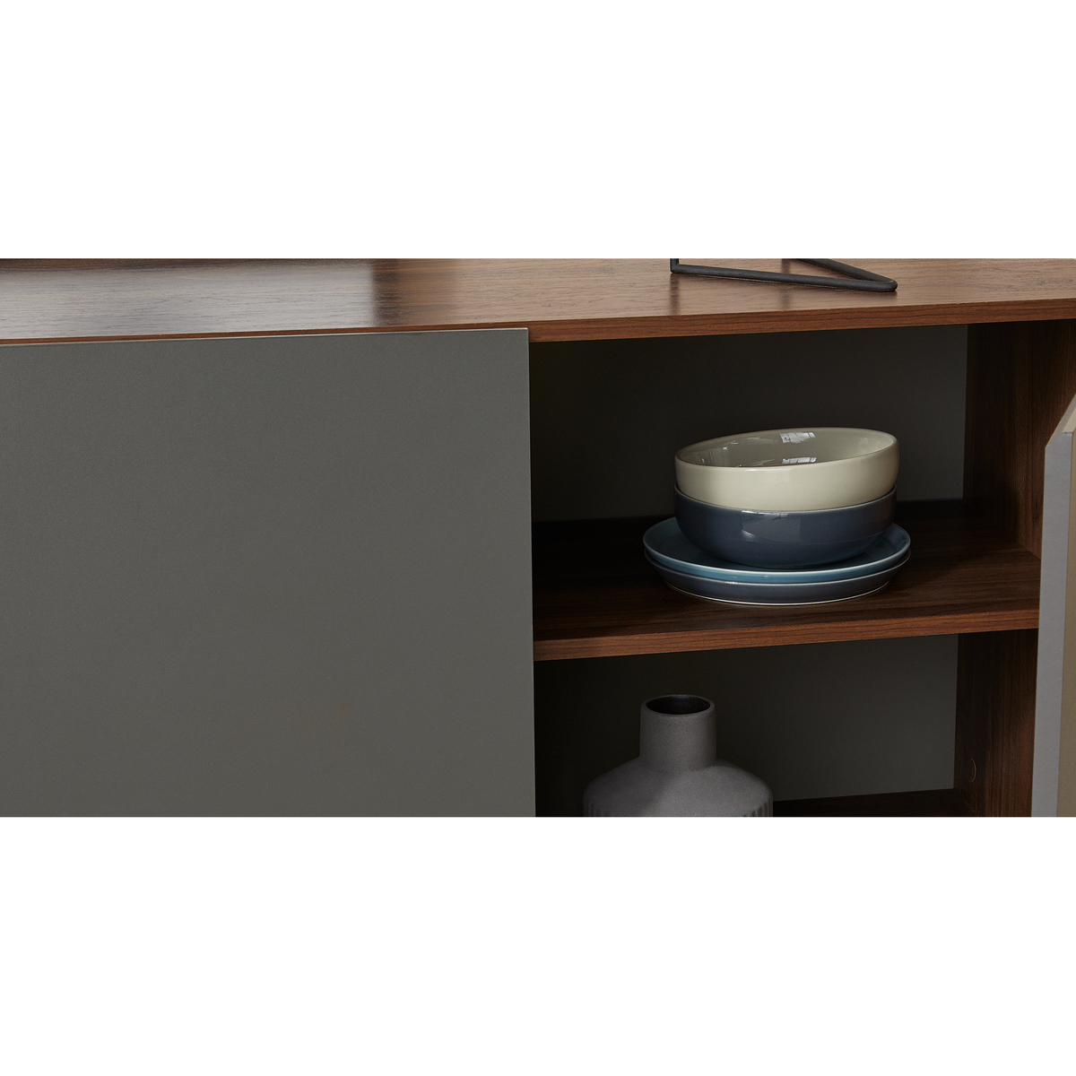 Hopkins Large Sideboard, Walnut Effect & Grey – image 4