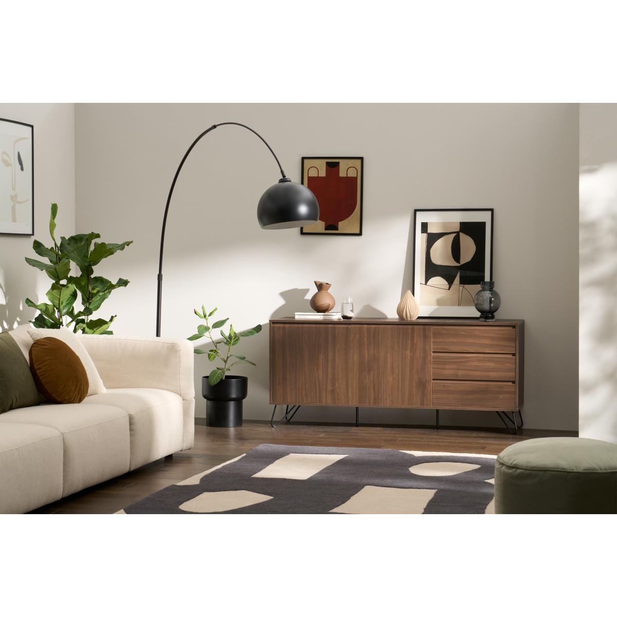 Elona Sideboard, Light Walnut Effect & Black – image 4